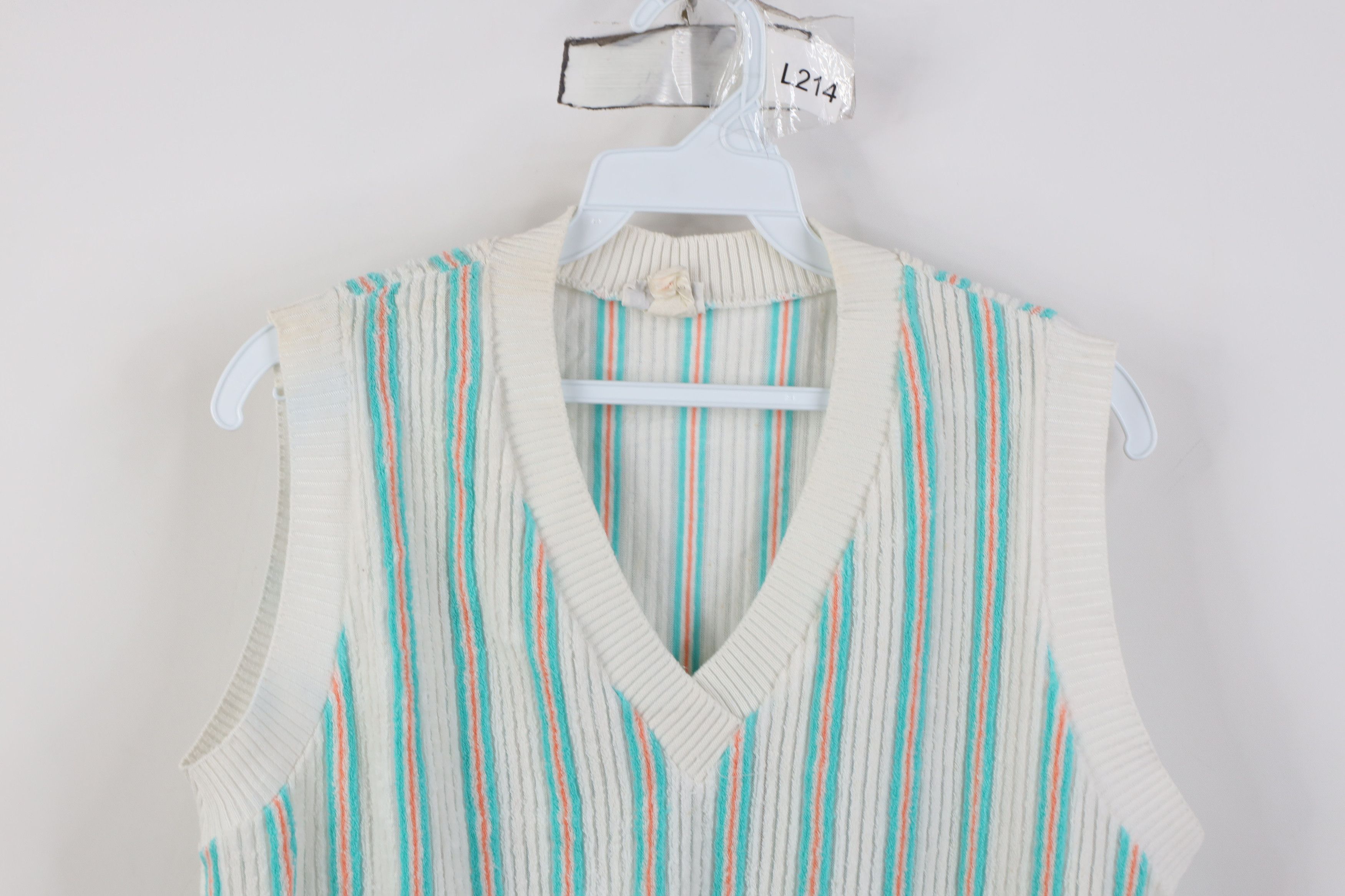 Vintage Vintage 70s Streetwear Striped Terry Cloth Sweater Vest USA Size L / US 10 / IT 46 - 2 Thumbnail