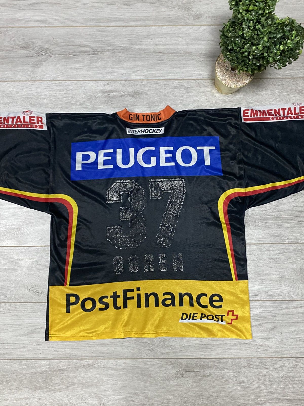 Vintage Vintage 90s SC Bern Hockey Jersey rare Peugeot Switzerland Size US XL / EU 56 / 4 - 3 Thumbnail
