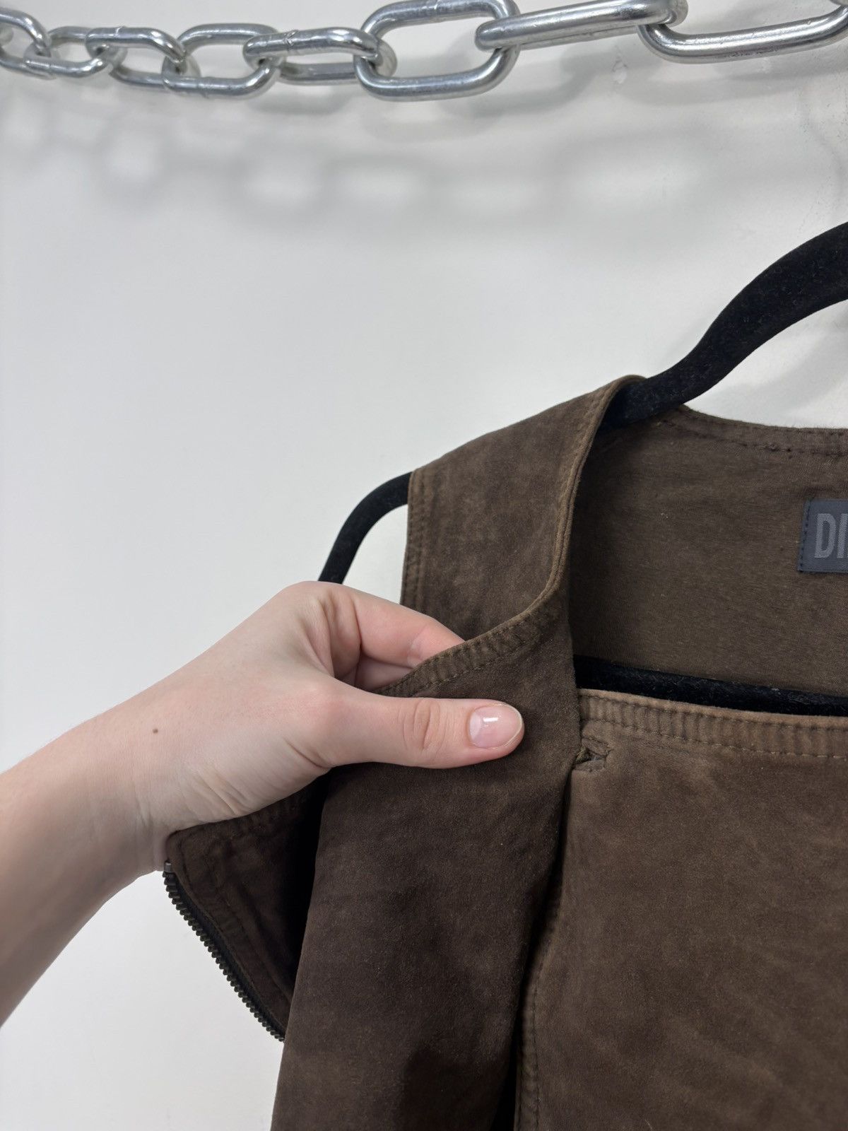 Diesel Diesel L-Zoe NWT Women’s Brown Suede Leather Vest Jacket Size L / US 10 / IT 46 - 10 Thumbnail