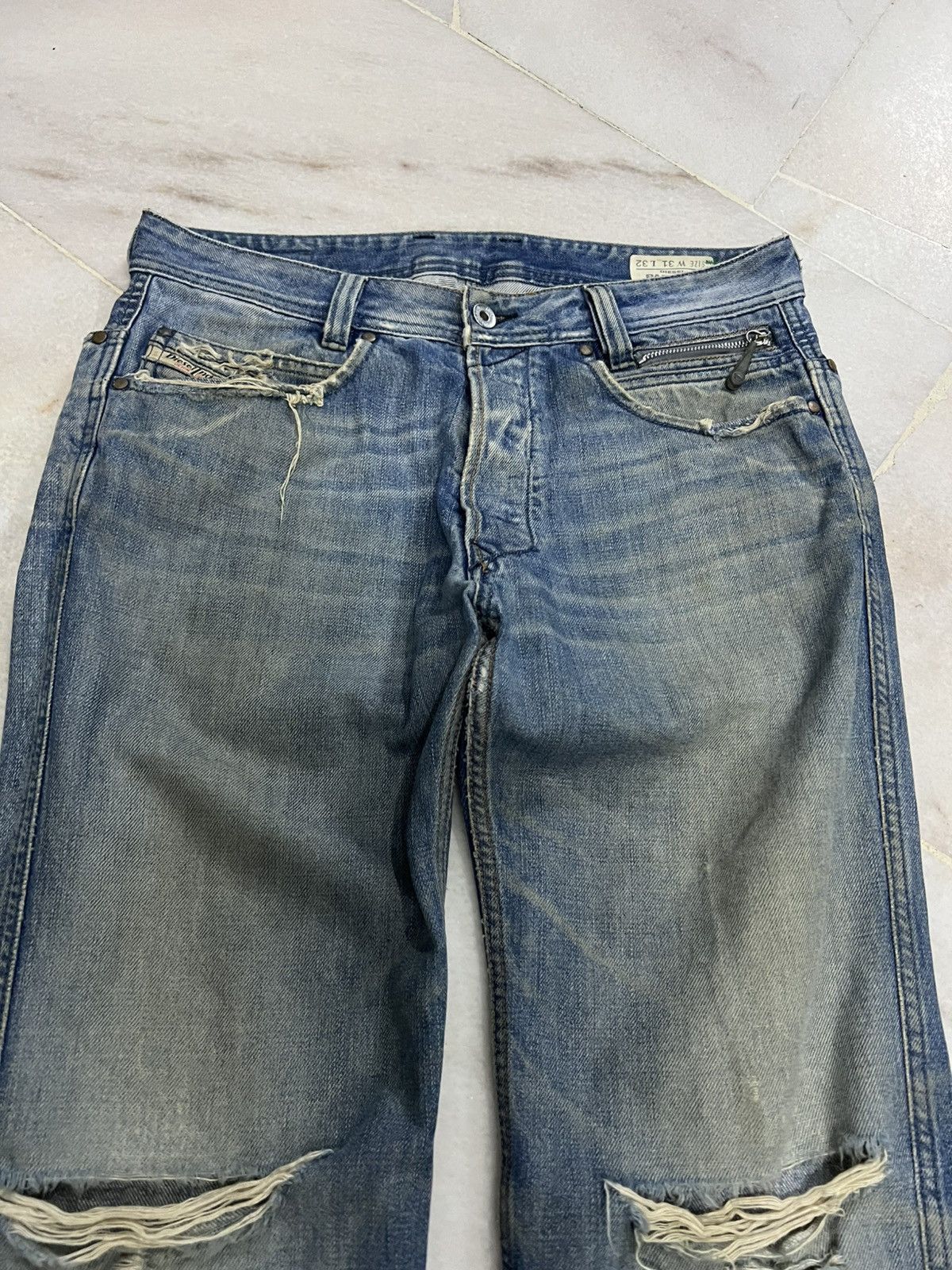 Diesel × If Six Was Nine × Japanese Brand 💥Insane 90s Diesel Industry Paddom Distressed Mud Wash Jean Size US 32 / EU 48 - 3 Thumbnail