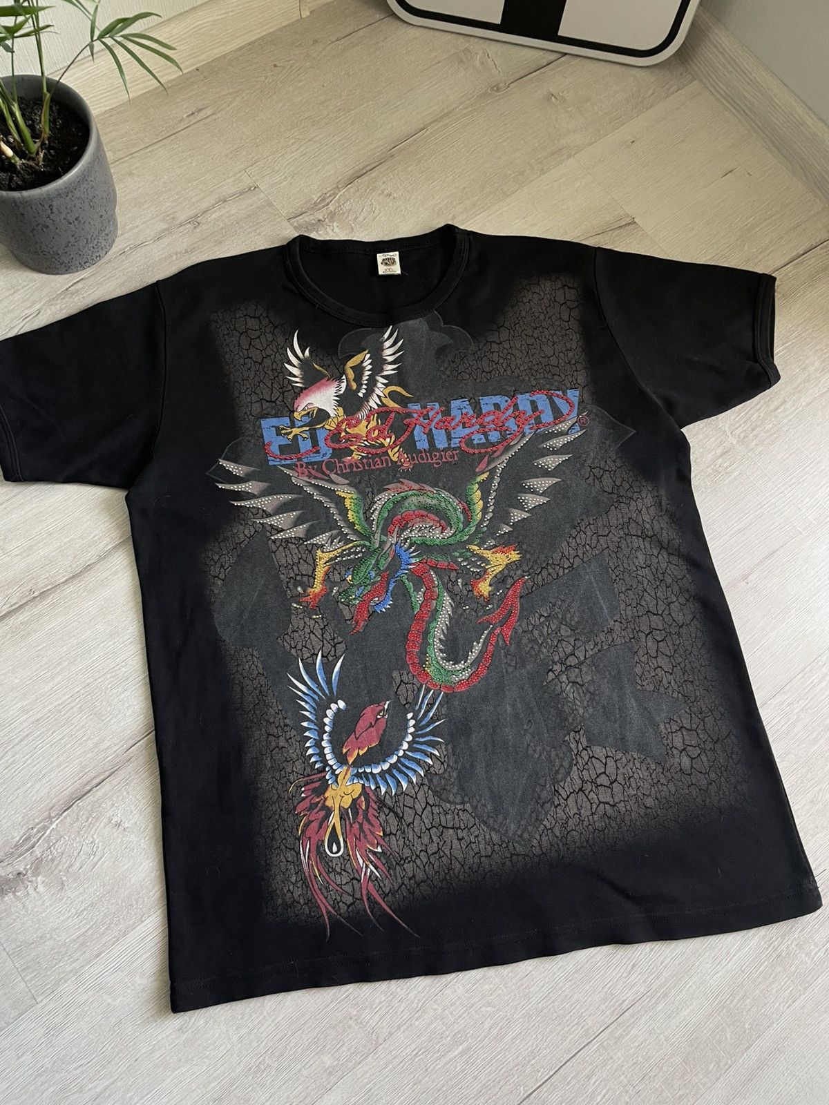 Christian Audigier × Ed Hardy Ed Hardy By Christian Audigier Full Print With Dragon XXL Y2 Size US XL / EU 56 / 4 - 4 Thumbnail