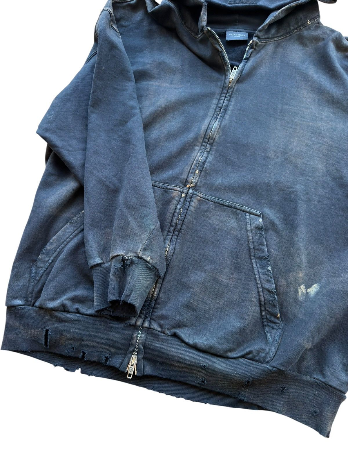 Balenciaga *RARE* BALENCIAGA DEMNA MUD SHOW RUNWAY DYED HOODIE BELLA Size US M / EU 48-50 / 2 - 17 Thumbnail