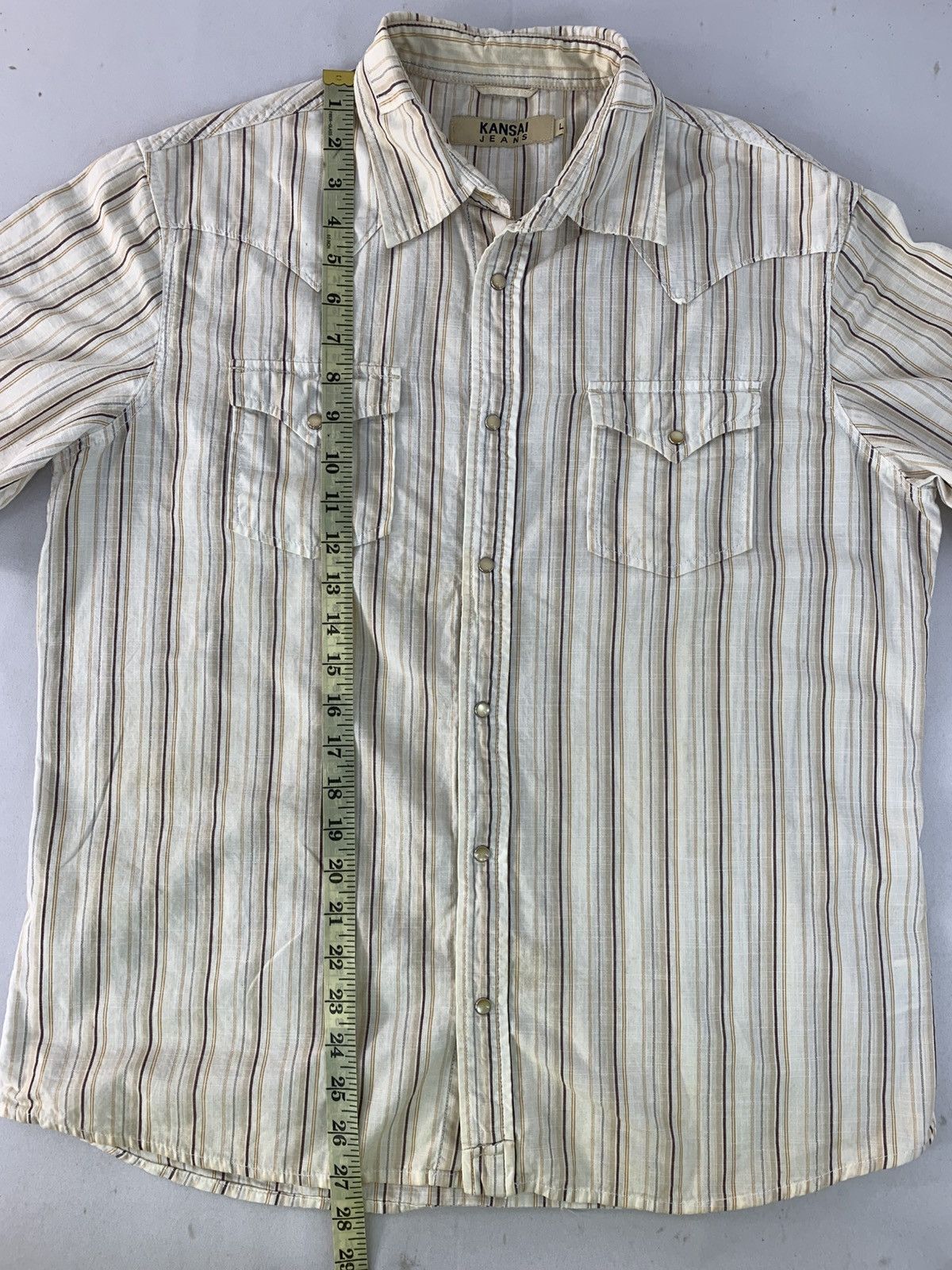 Kansai Yamamoto Hype Kansai Jeans Kansai Yamamoto Striped Button Up Shirt Size US L / EU 52-54 / 3 - 6 Thumbnail