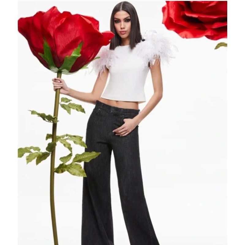 Alice + Olivia Alice + Olivia Tamica Feather Top Medium Size M / US 6-8 / IT 42-44 - 15 Thumbnail