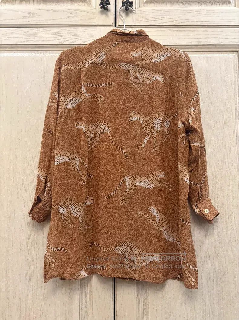 Kenzo Kenzo 80s Vintage Brown Yellow Leopard Shirt Coat Size M / US 6-8 / IT 42-44 - 5 Thumbnail