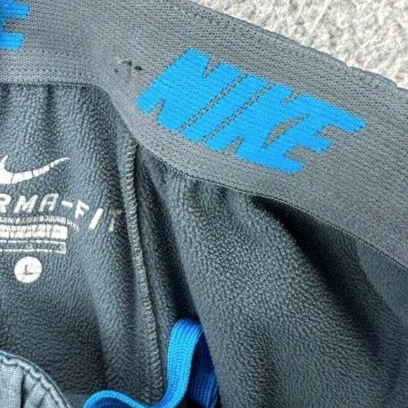 Nike Nike Therma-Fit Sweatpants Mens Large Grey Blue Straight Leg Drawstring Swoosh Size US 33 - 6 Thumbnail