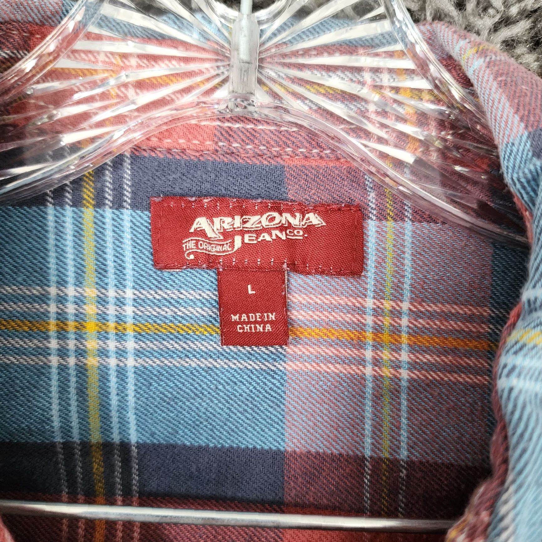 Vintage VINTAGE Arizona Jeans Shirt Men L Red Blue Plaid Flannel Button-Up Long Sleeve Size US L / EU 52-54 / 3 - 4 Thumbnail