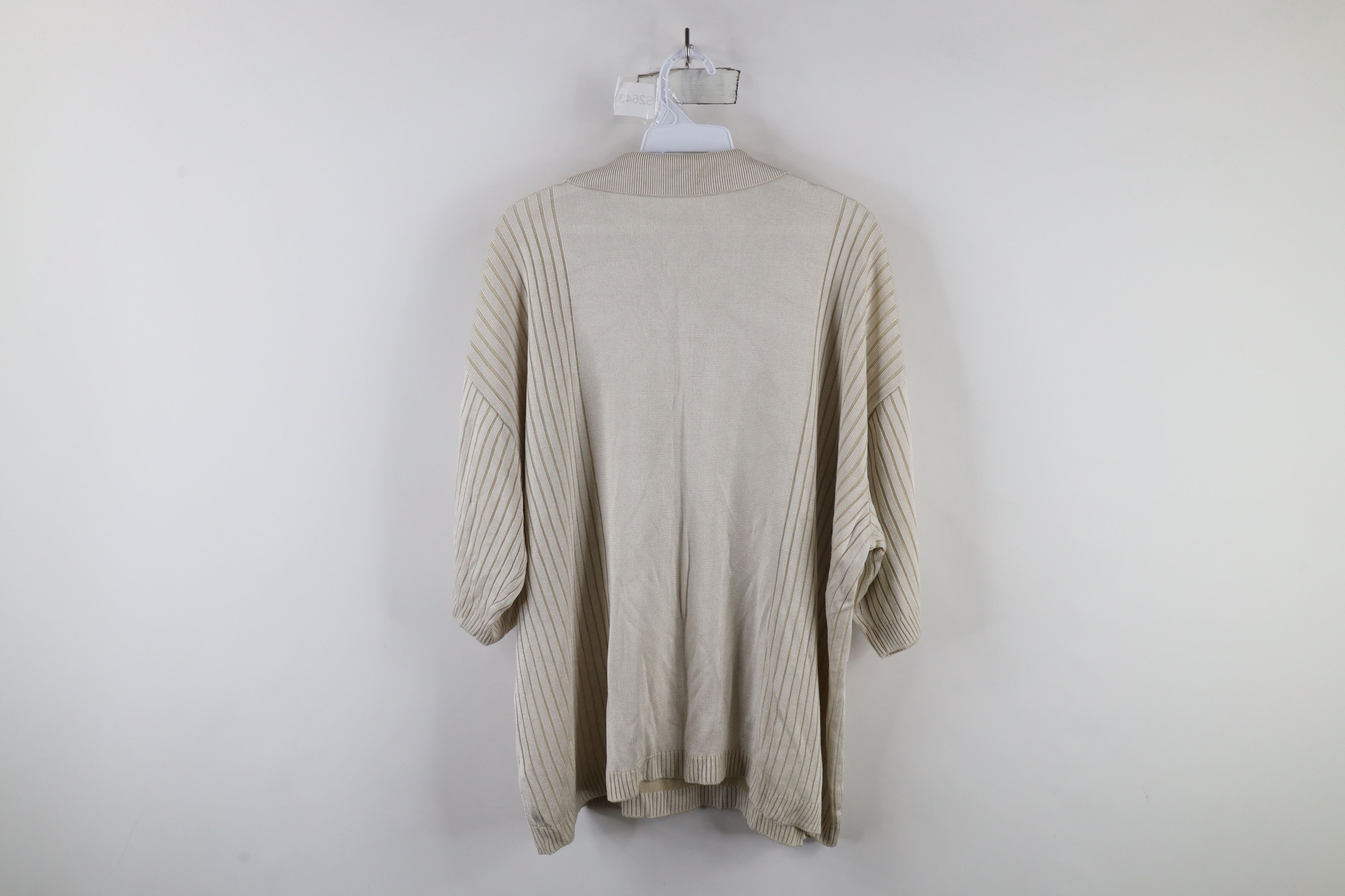 Vintage Vintage 90s Streetwear Ribbed Knit Short Sleeve Polo Shirt Size US XL / EU 56 / 4 - 8 Thumbnail