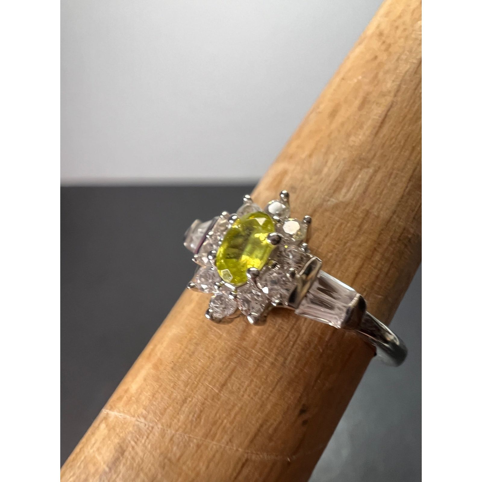 Other NEW Sphene halo ring in rhodium over sterling silver size 5 Size ONE SIZE - 8 Thumbnail