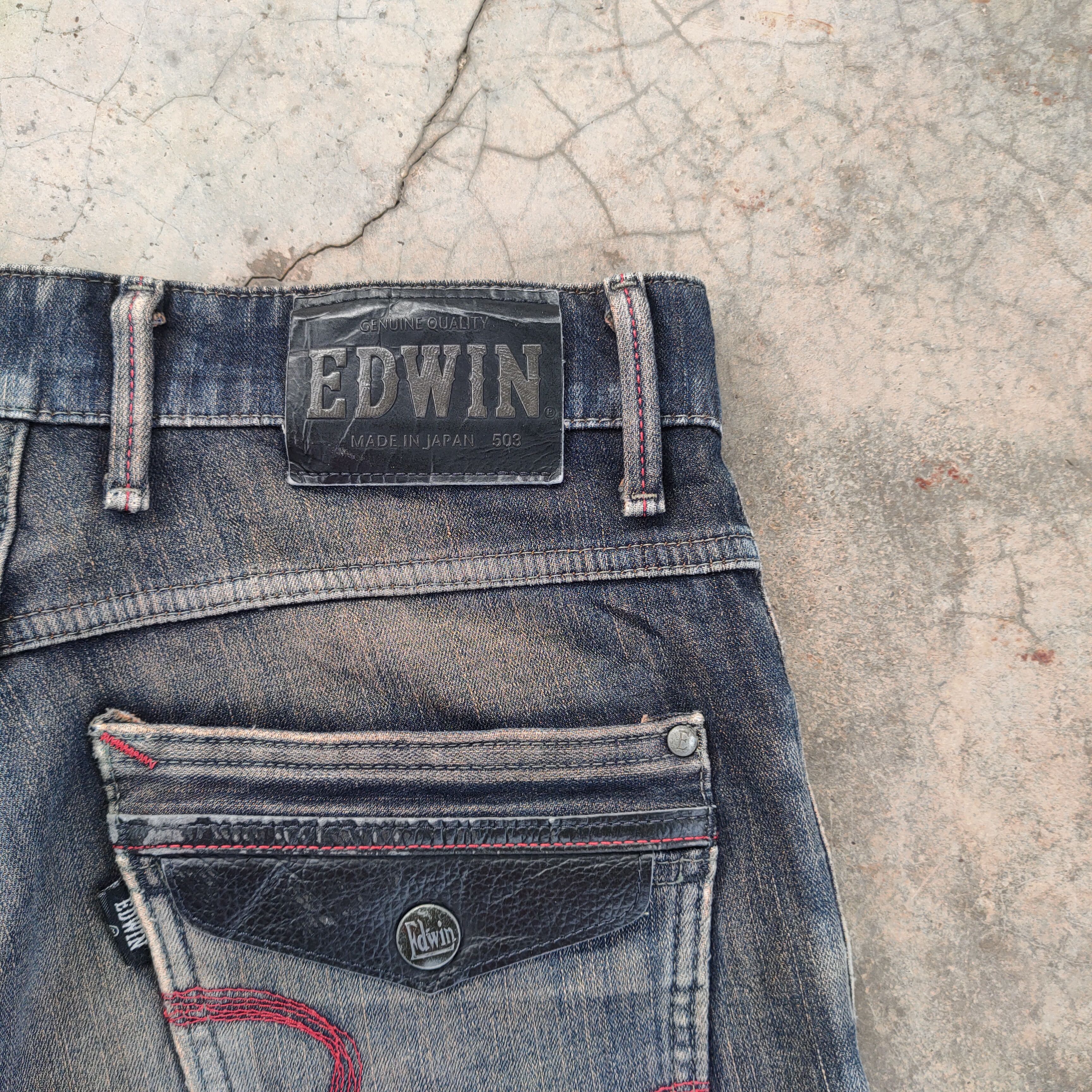 Edwin VINTAGE EDWIN FADED BLACK DISTRESSED JEANS PANTS Size US 29 - 10 Thumbnail