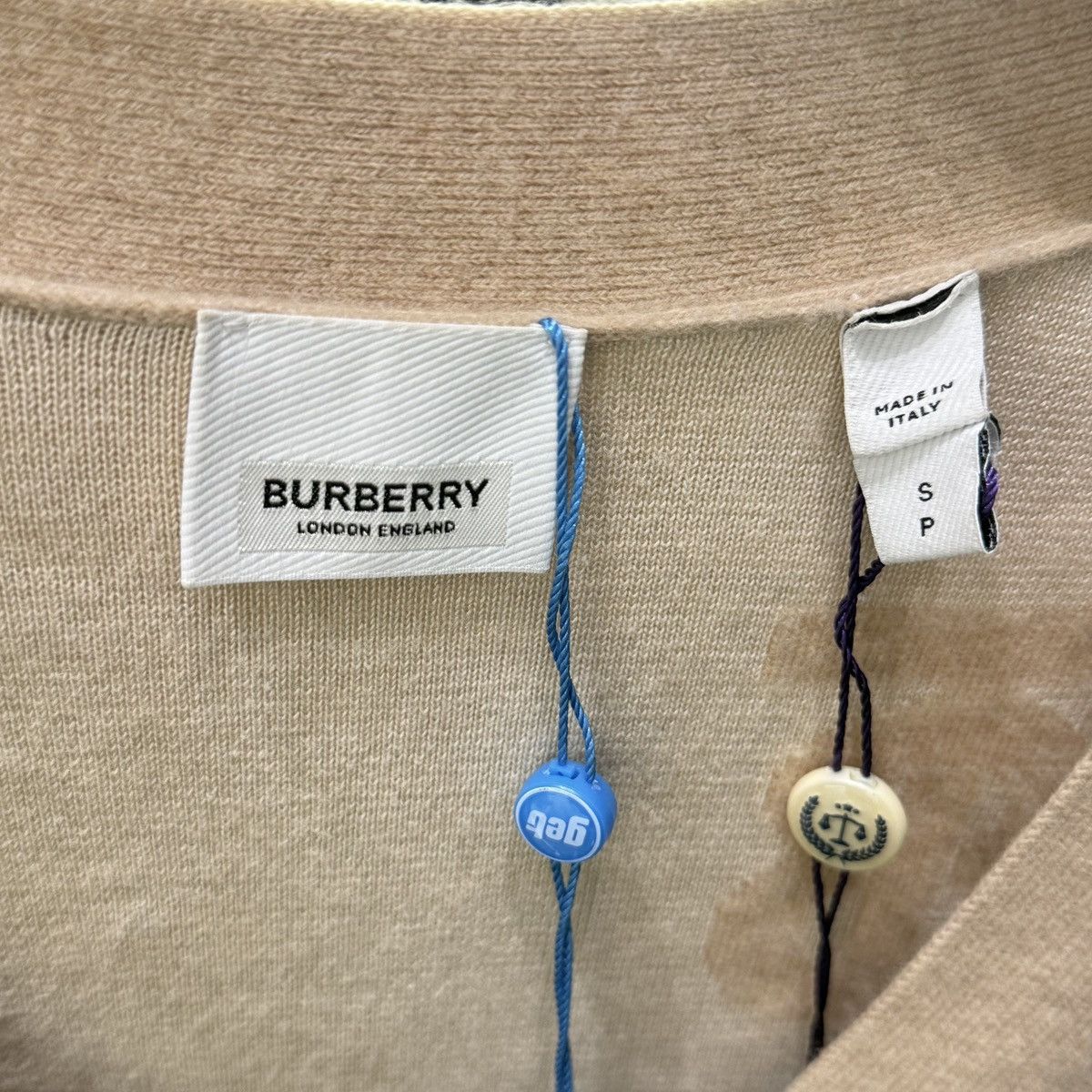 Burberry Burberry Camel TB Monogram Printed V-neck Wool K26WX Size S / US 4 / IT 40 - 5 Thumbnail