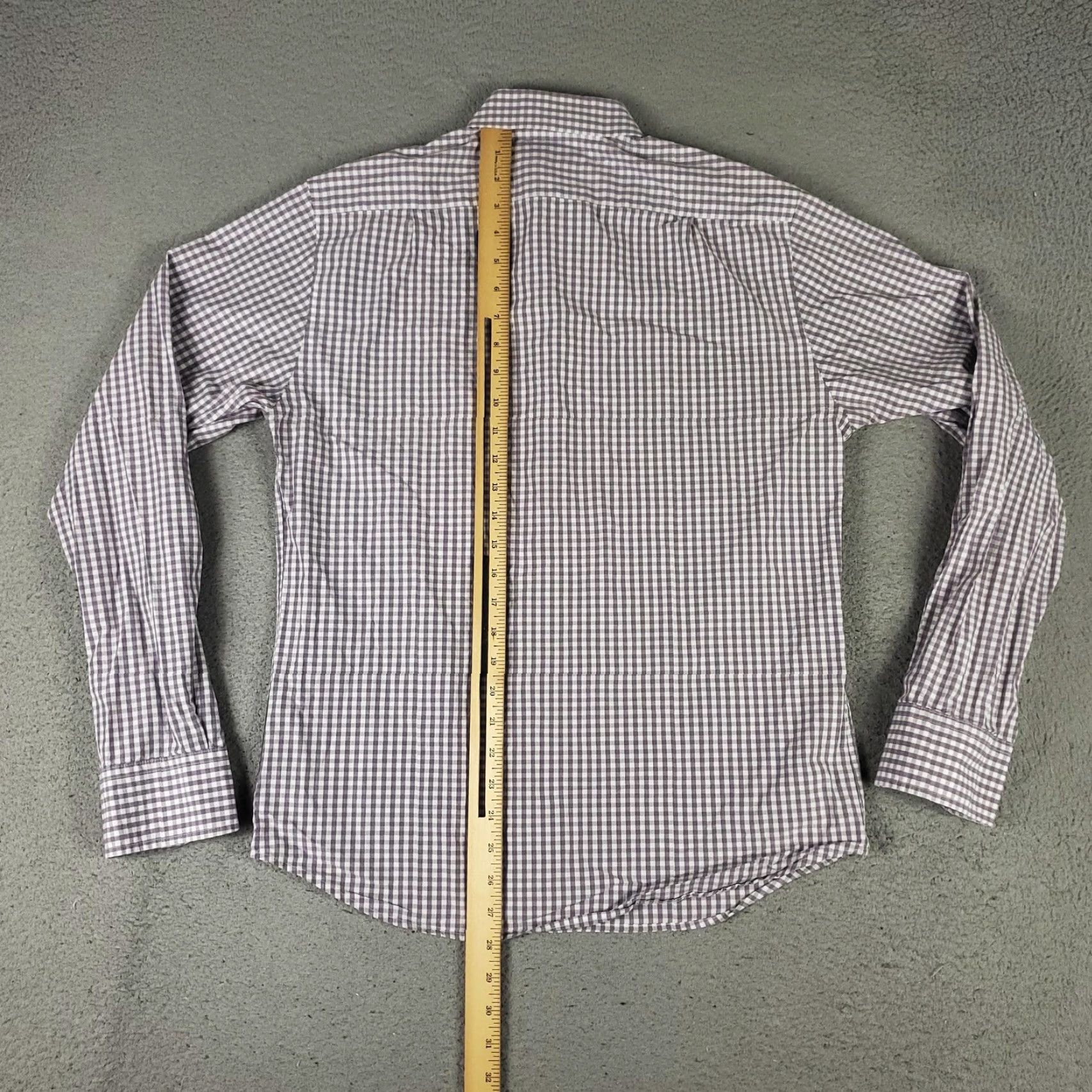 UNTUCKit UNTUCKit Shirt Mens Medium Slim Fit Long Sleeve Button-Up Check Dress Shirt Purple Mens Size 40R - 5 Thumbnail