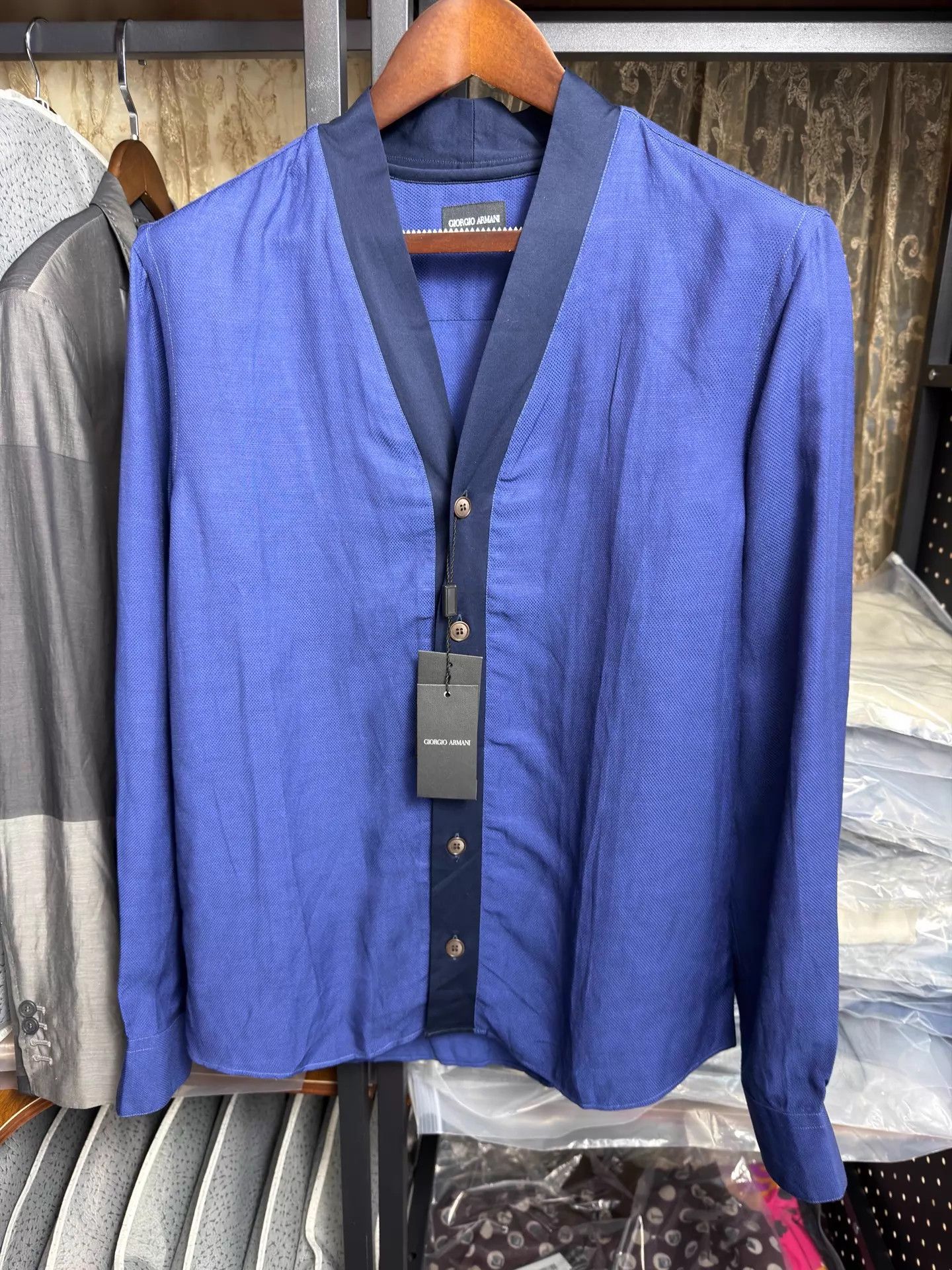 Giorgio Armani Giorgio Armani Slim Linen-Cupro Cardigan 41 Size US XS / EU 42 / 0 - 1 Thumbnail