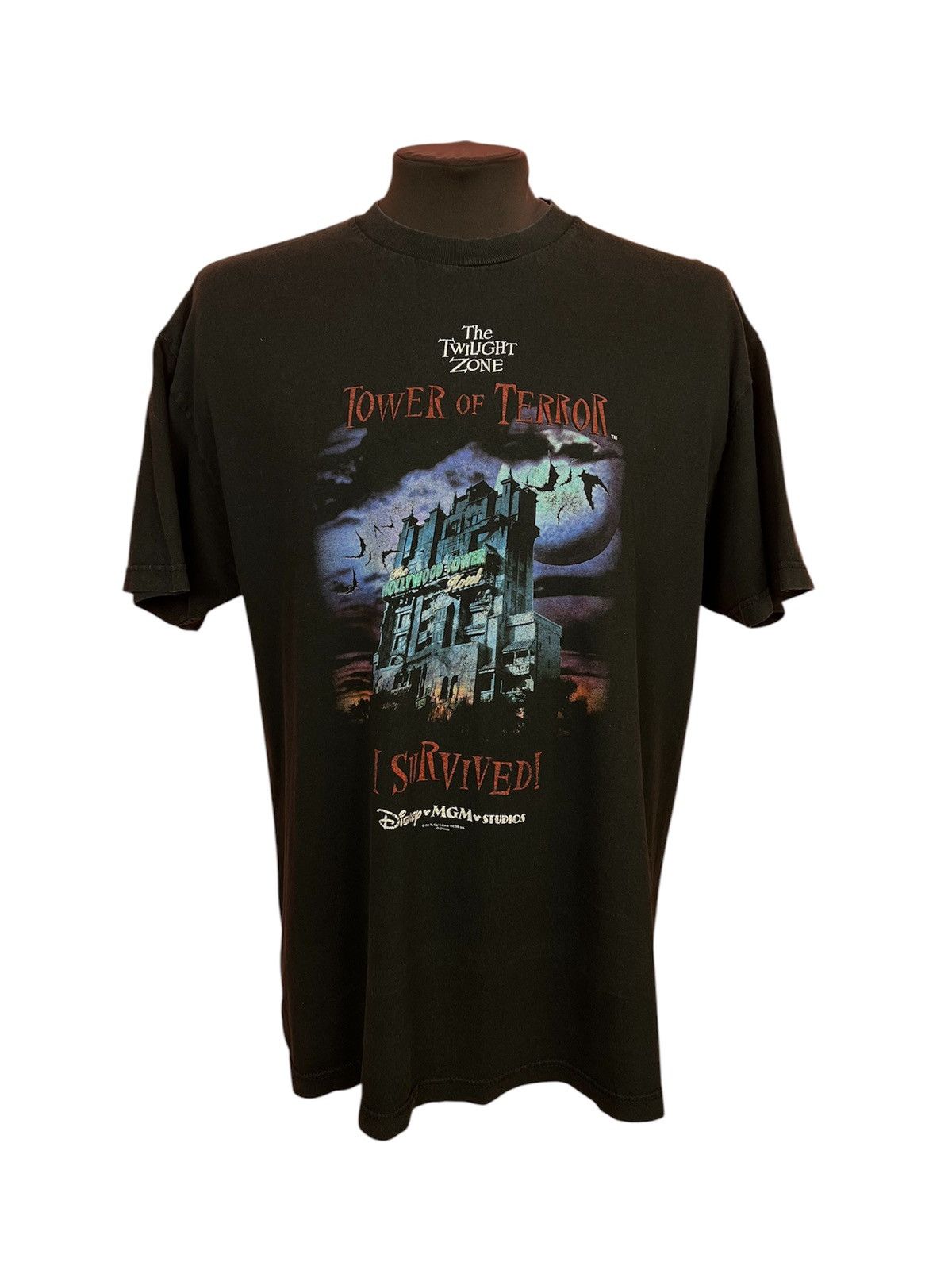 Disney × Vintage disney Mgm tower of terror cartoon tee shirt rare 