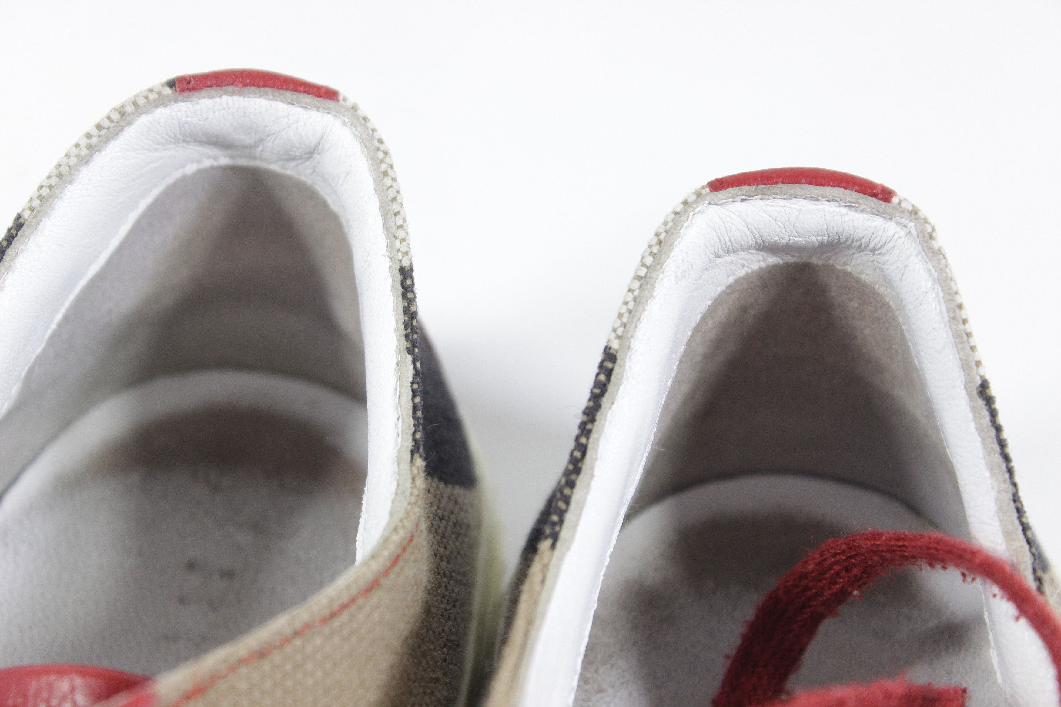 Burberry Distressed Nova Check Leather Low Sneakers Size US 7 / IT 37 - 9 Thumbnail