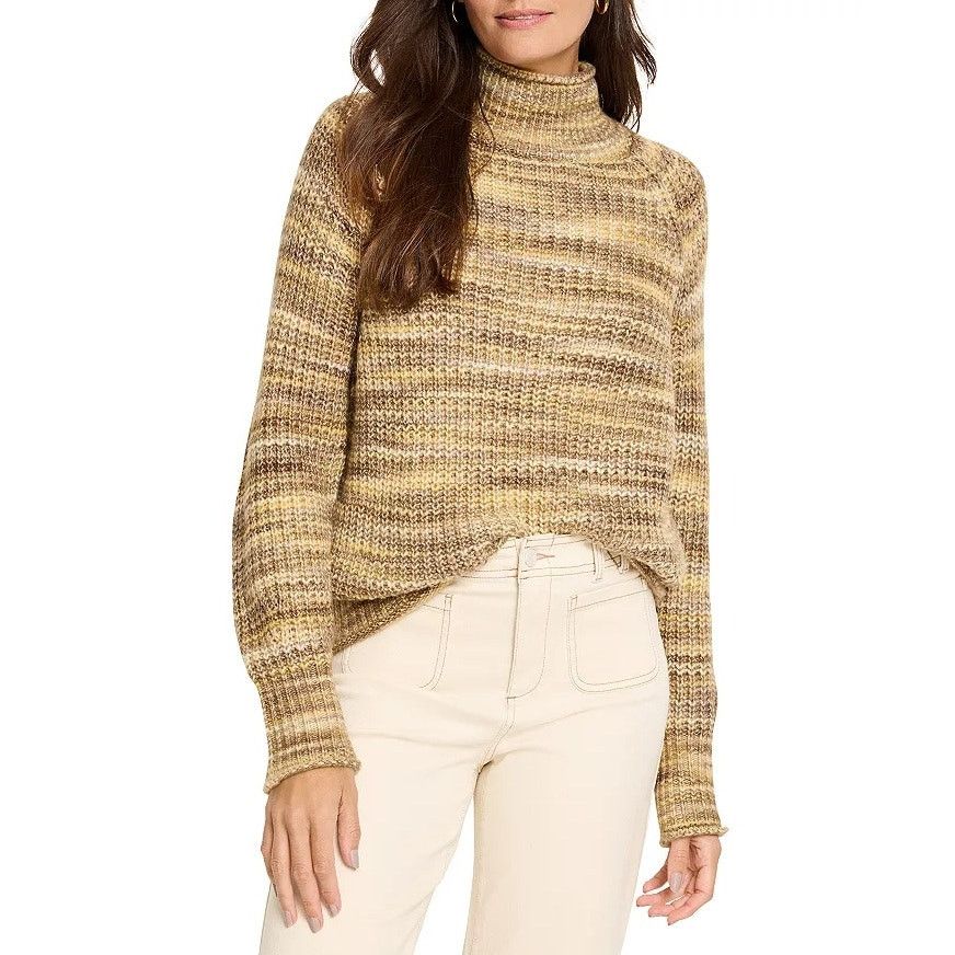 NIC+ZOE NIC+ZOE Women Neutral Mix Knit Cozy Casual Sweater Size L Size L / US 10 / IT 46 - 1 Thumbnail