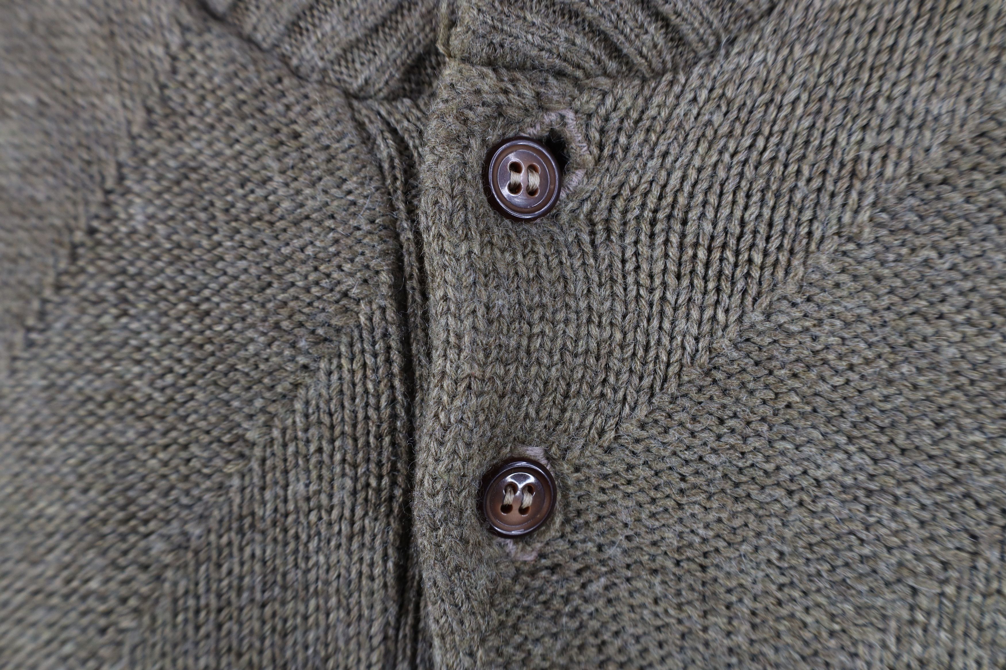 Vintage Vintage 90s Streetwear Knit Henley Sweater Beige Brown Size US M / EU 48-50 / 2 - 4 Thumbnail