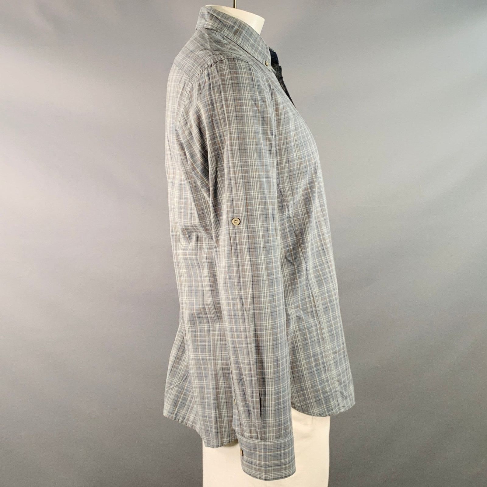 John Varvatos Multi Color Cotton Button Down Collar Roll Tab Shirt Size US L / EU 52-54 / 3 - 3 Thumbnail