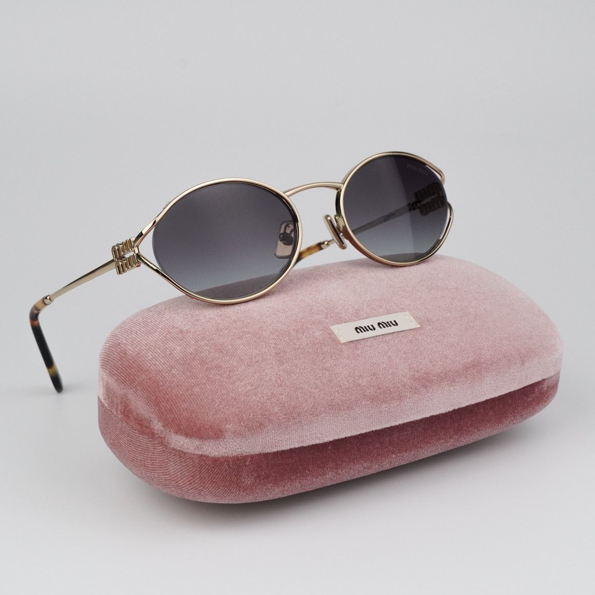 Miu Miu NEW Miu Miu MU52YS ZVN5D1 LOGO Oval Unisex Sunglasses Size ONE SIZE - 2 Thumbnail