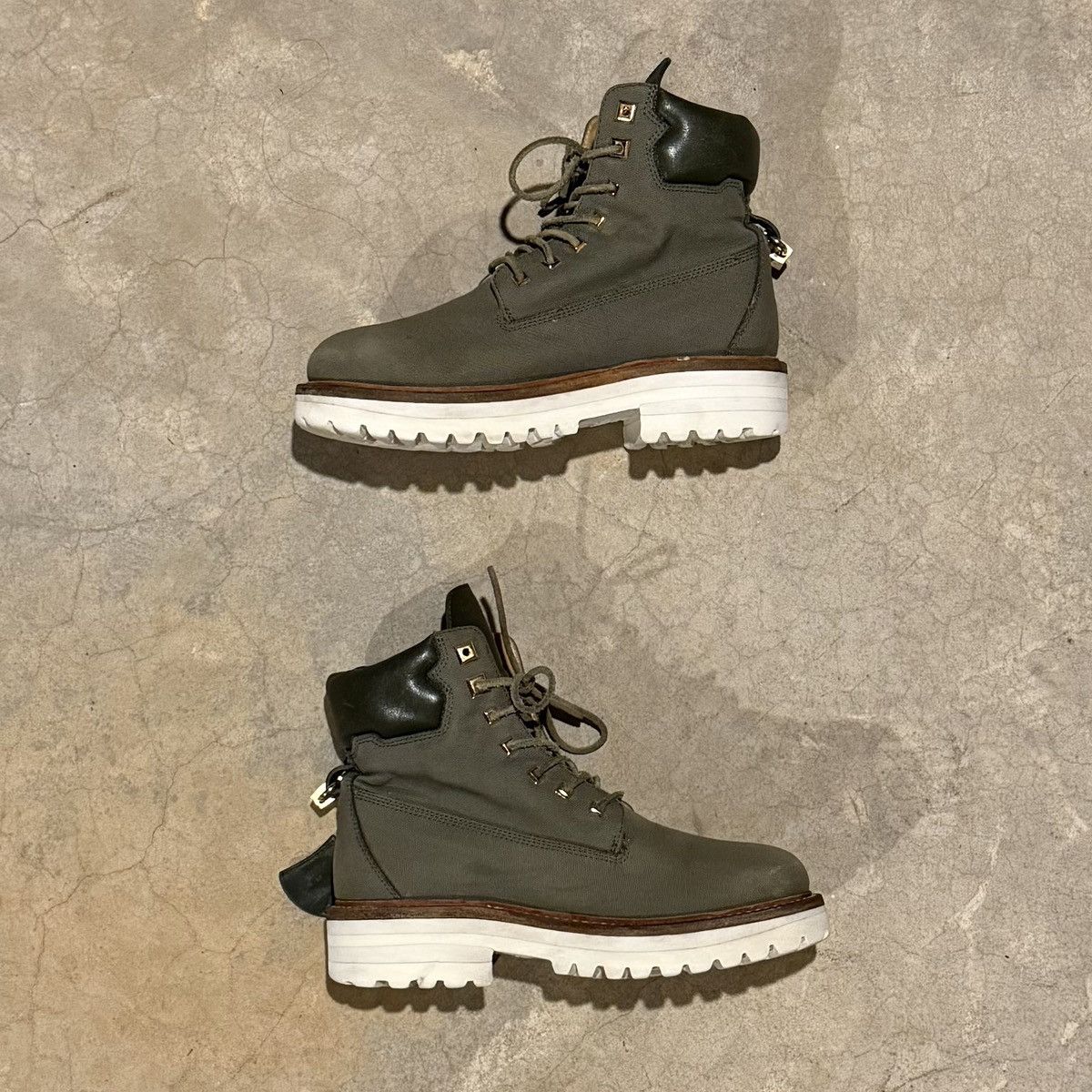 Buscemi Buscemi Canvas Site Hiking Combat Boot US 6 Olive Green Size US 6 / EU 39 - 4 Thumbnail