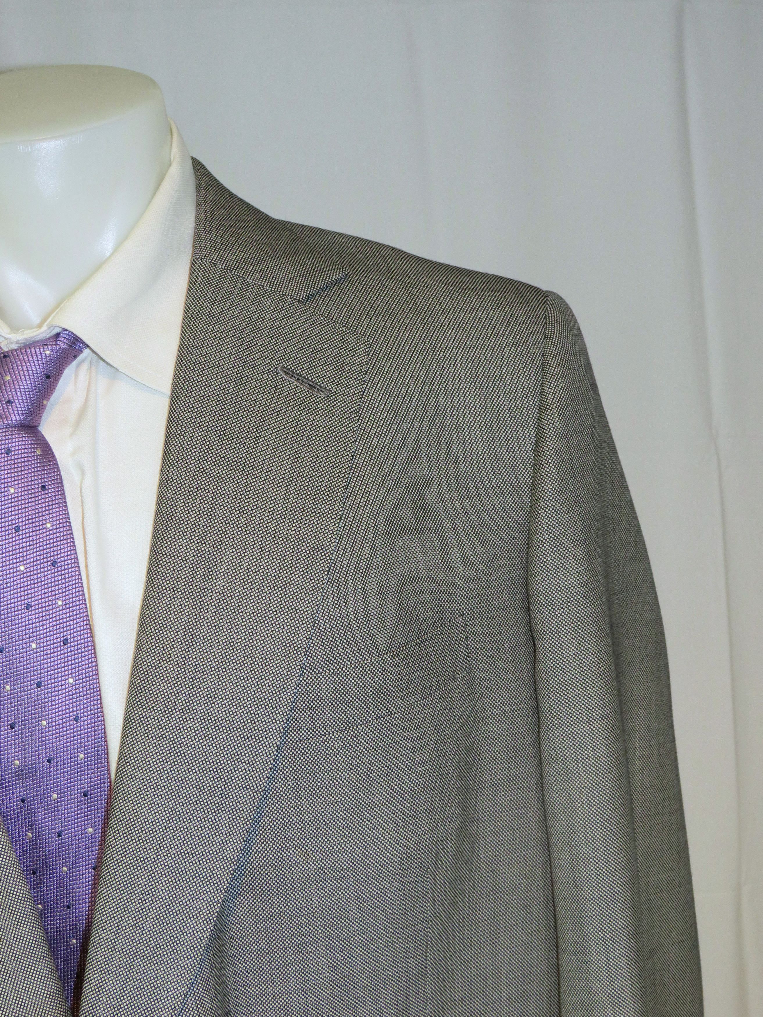 Henry Poole × Savile Row Bespoke Gray Birdseye Two Button Sport Coat Size 46R - 3 Thumbnail