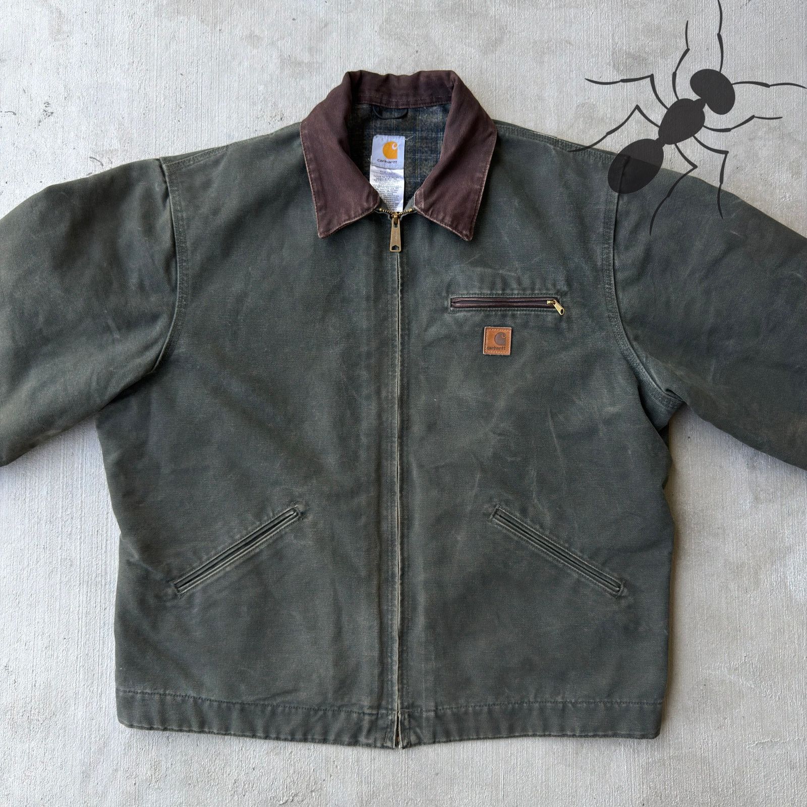 Carhartt × Vintage Carhartt J97 MOS green detroit work wear jacket Size US XL / EU 56 / 4 - 3 Thumbnail