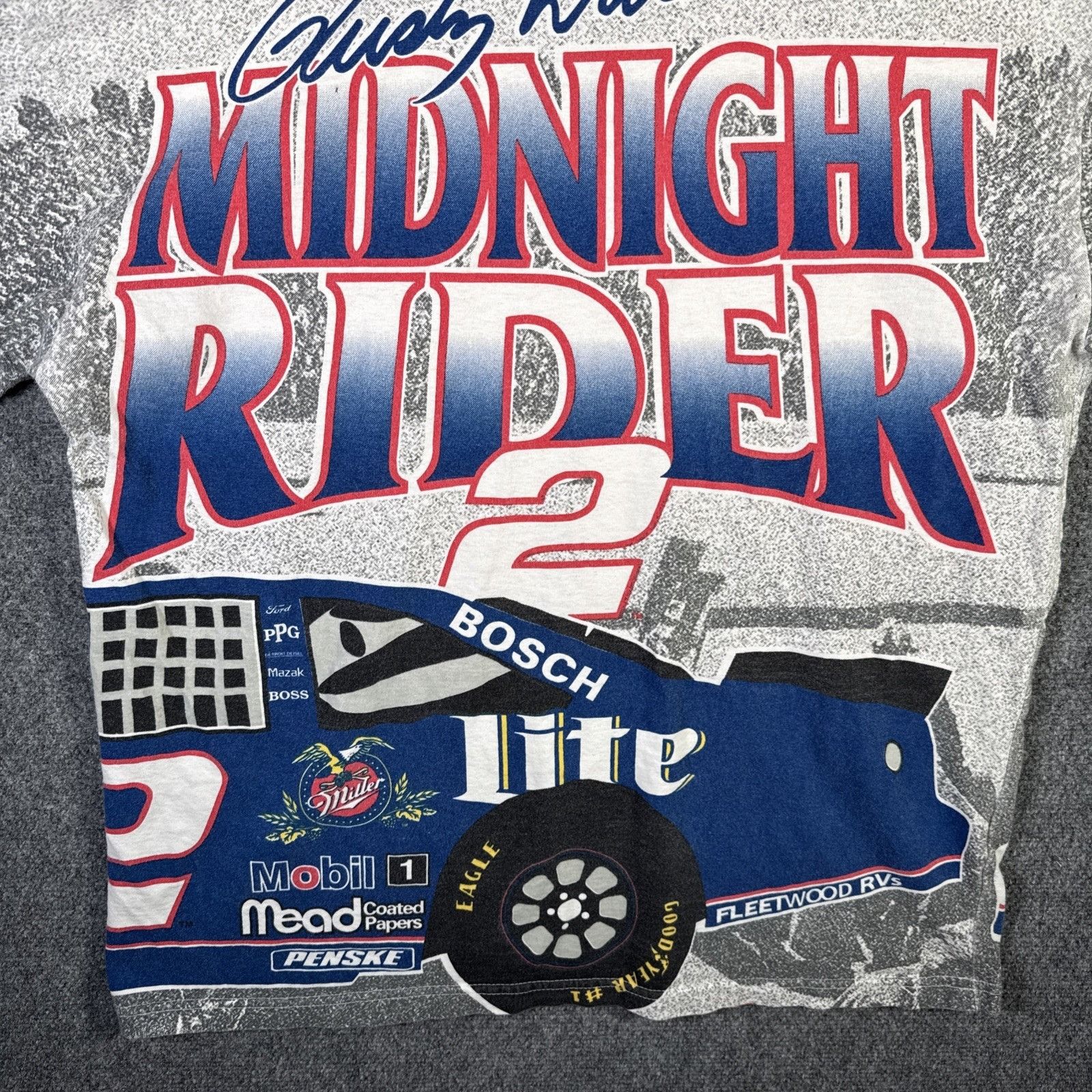 NASCAR Vintage NASCAR Shirt Mens XL White 90s Rusty Wallace Racing Size US XL / EU 56 / 4 - 8 Thumbnail