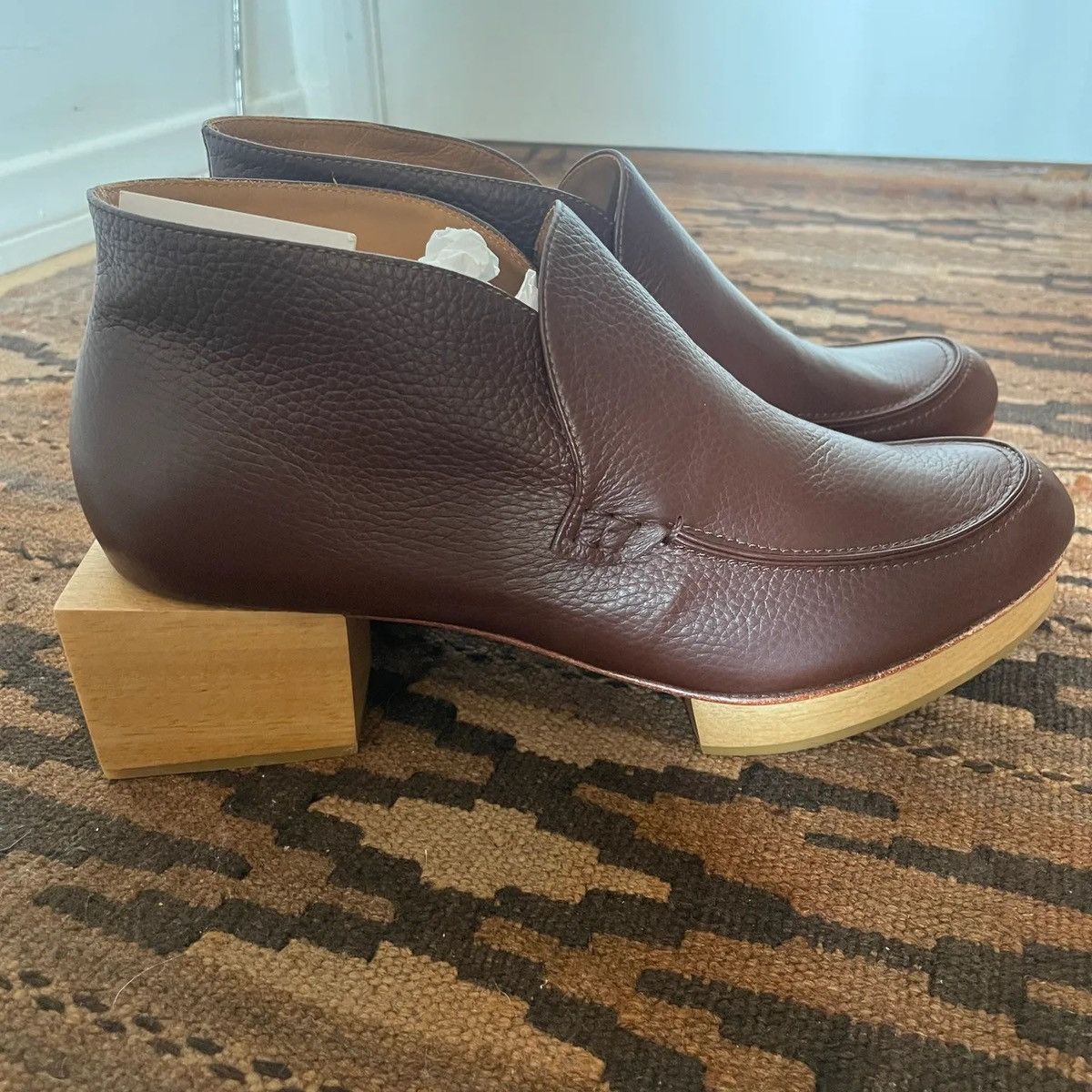 Beklina Beklina Matisse Slip On Bootie Split Wooden Block Heel Size US 10.5 / IT 40.5 - 4 Thumbnail