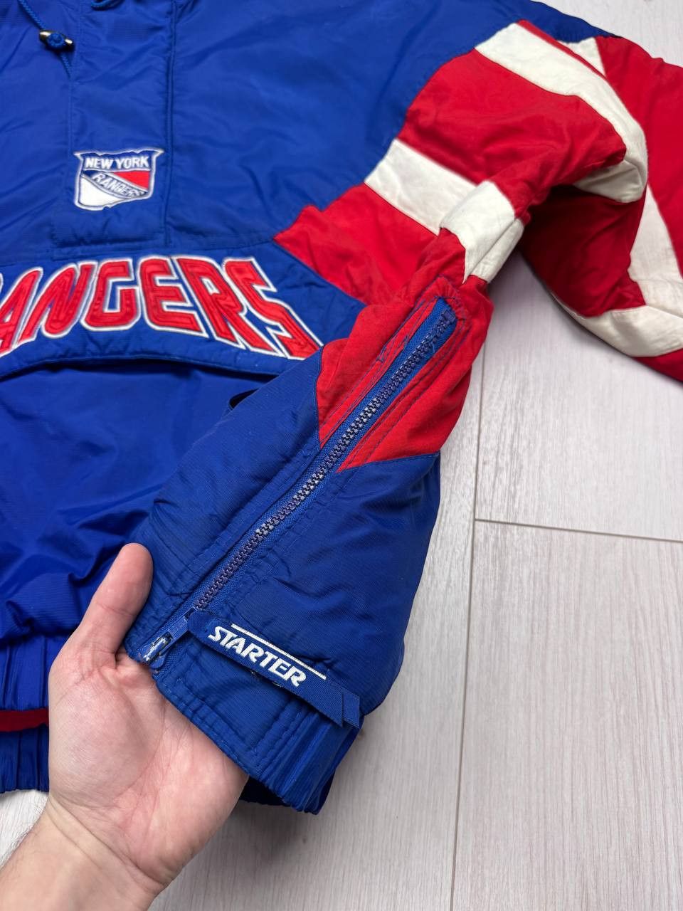 NHL Vintage 90s NHL Starter New York Rangers Half Zip Jacket Size US L / EU 52-54 / 3 - 9 Thumbnail