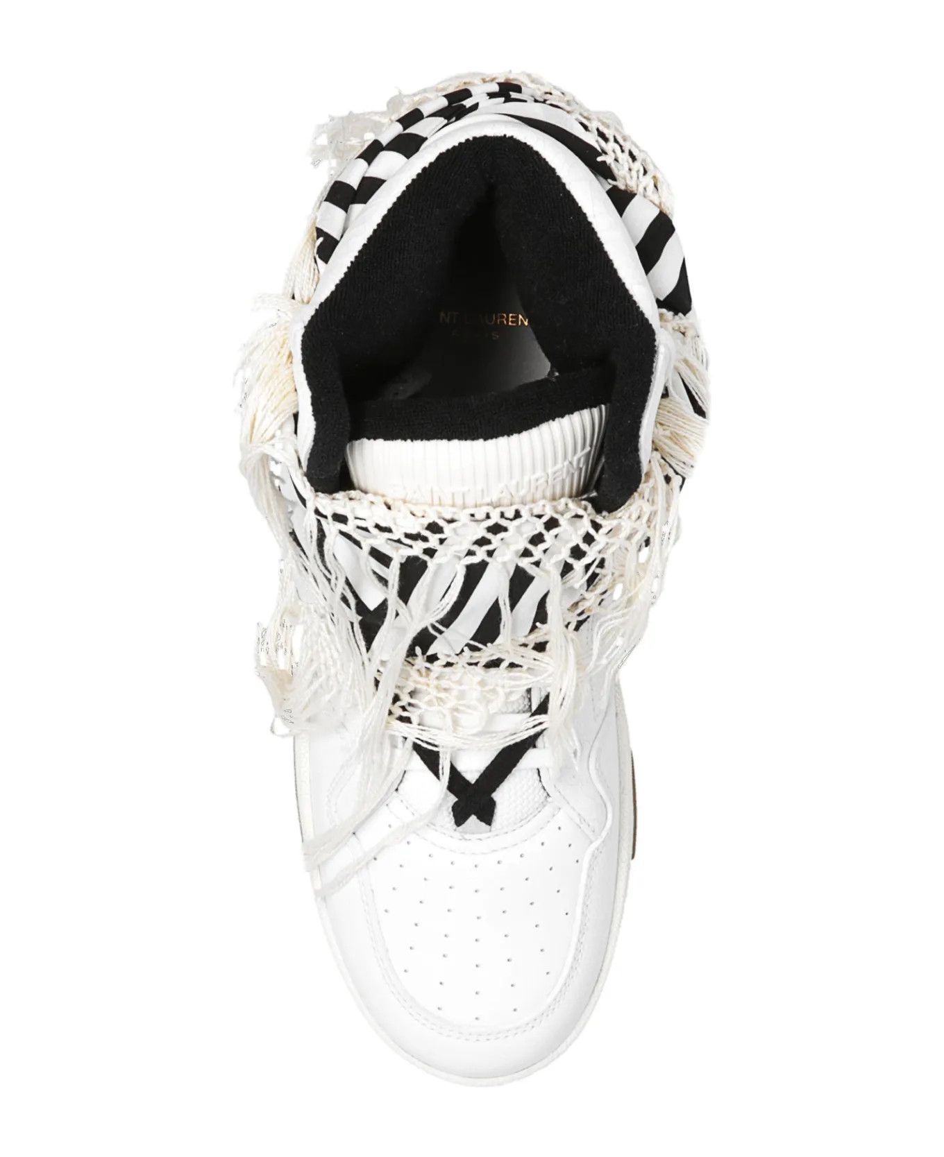 Saint Laurent Paris o1bcso1str1225 Smith Sneakers In Grained Leather in White Size US 10 / IT 40 - 4 Thumbnail