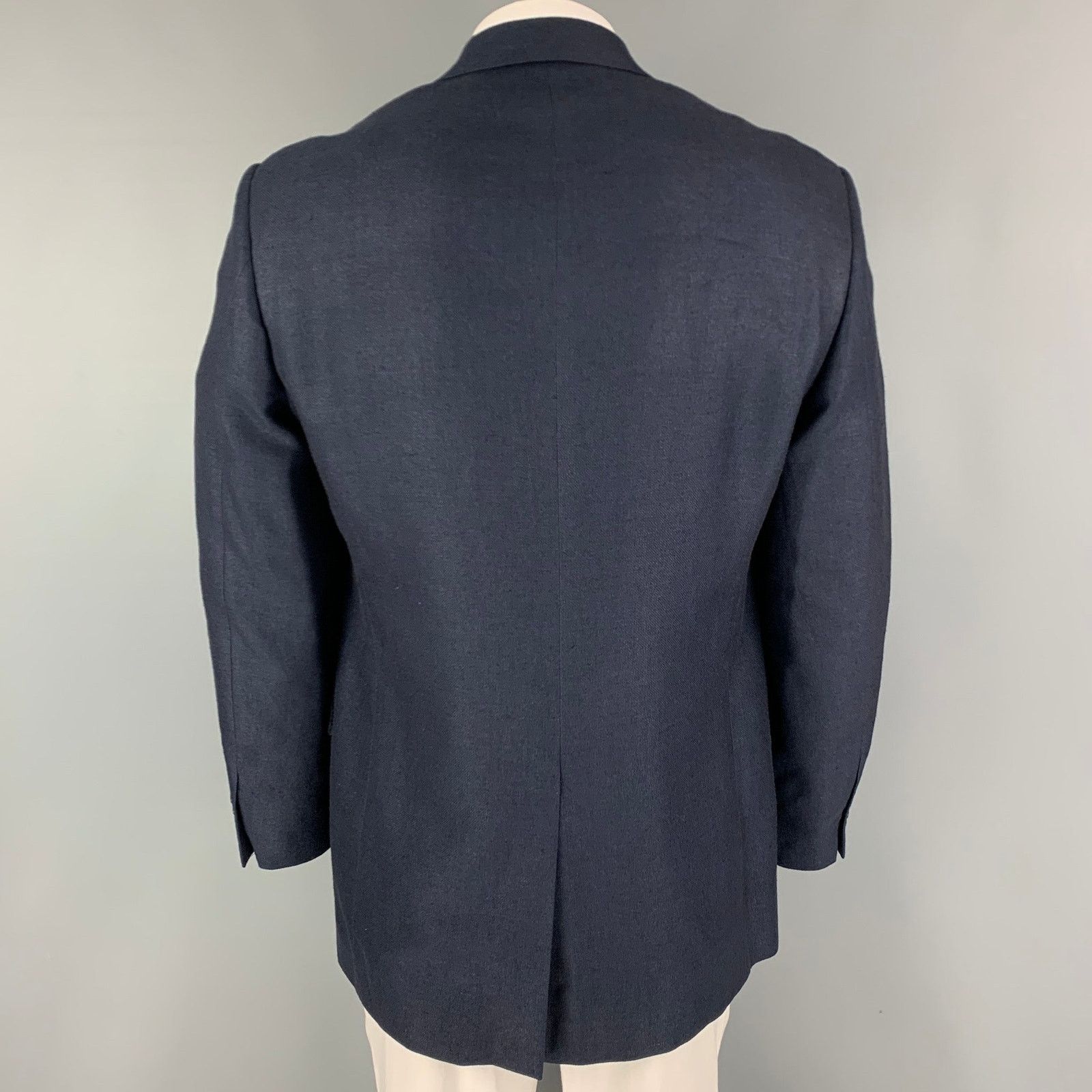 Brooks Brothers Size 48 Long Navy Silk Blend Single Breasted Sport Coat Size 48R - 3 Thumbnail
