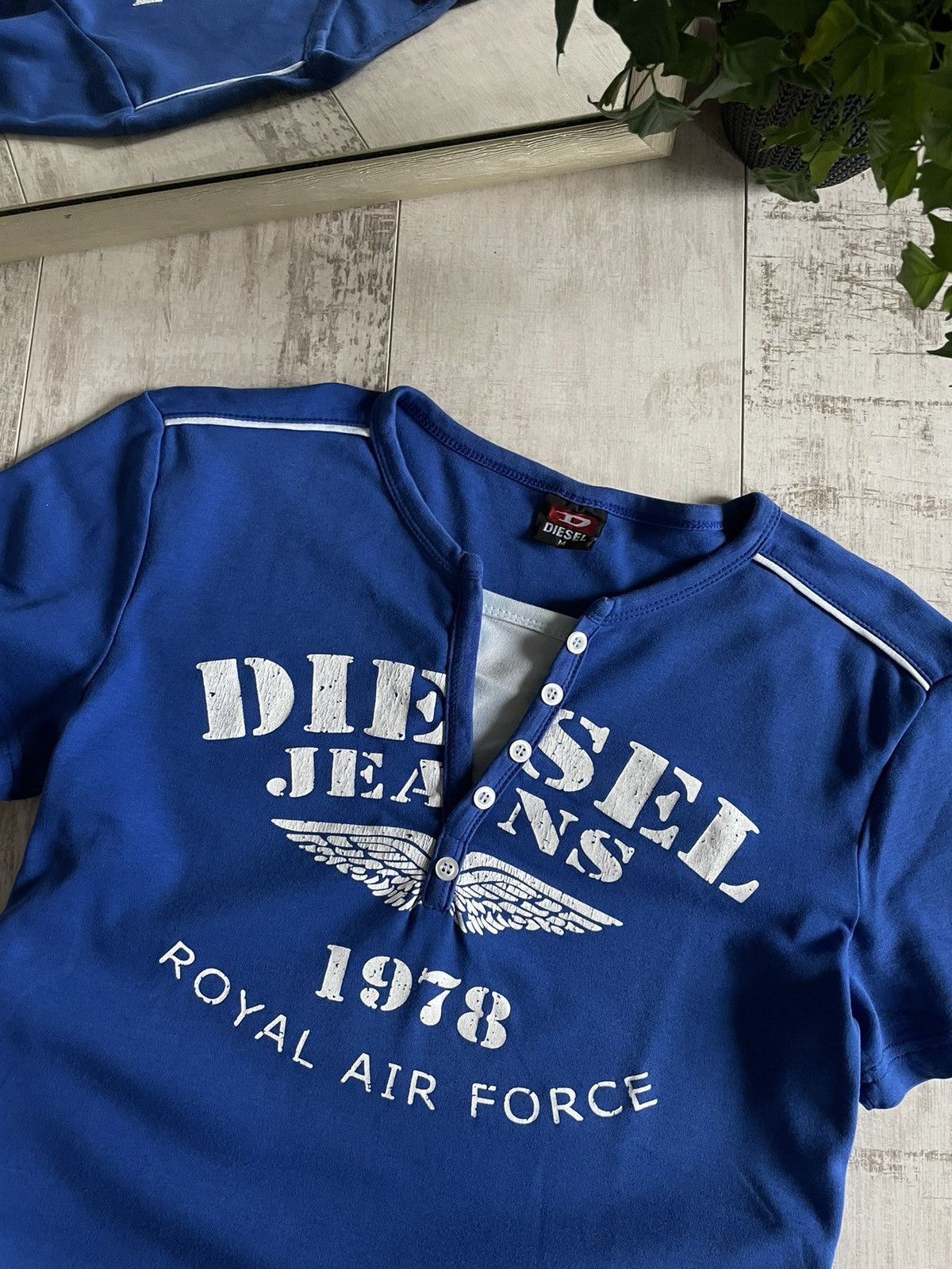 Diesel × Vintage Vintage Diesel 90’s Air Force T-Shirt Blue Y2K Rare Size US M / EU 48-50 / 2 - 3 Thumbnail