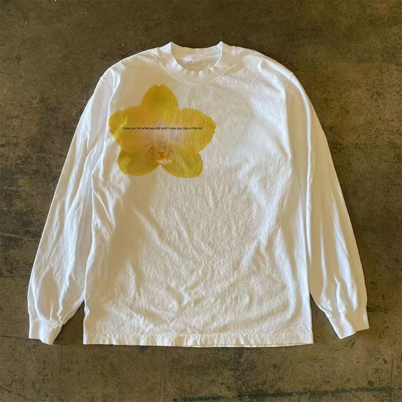 Japanese Brand White washed vintage floral print long-sleeved t-shirt Size US M / EU 48-50 / 2 - 1 Thumbnail