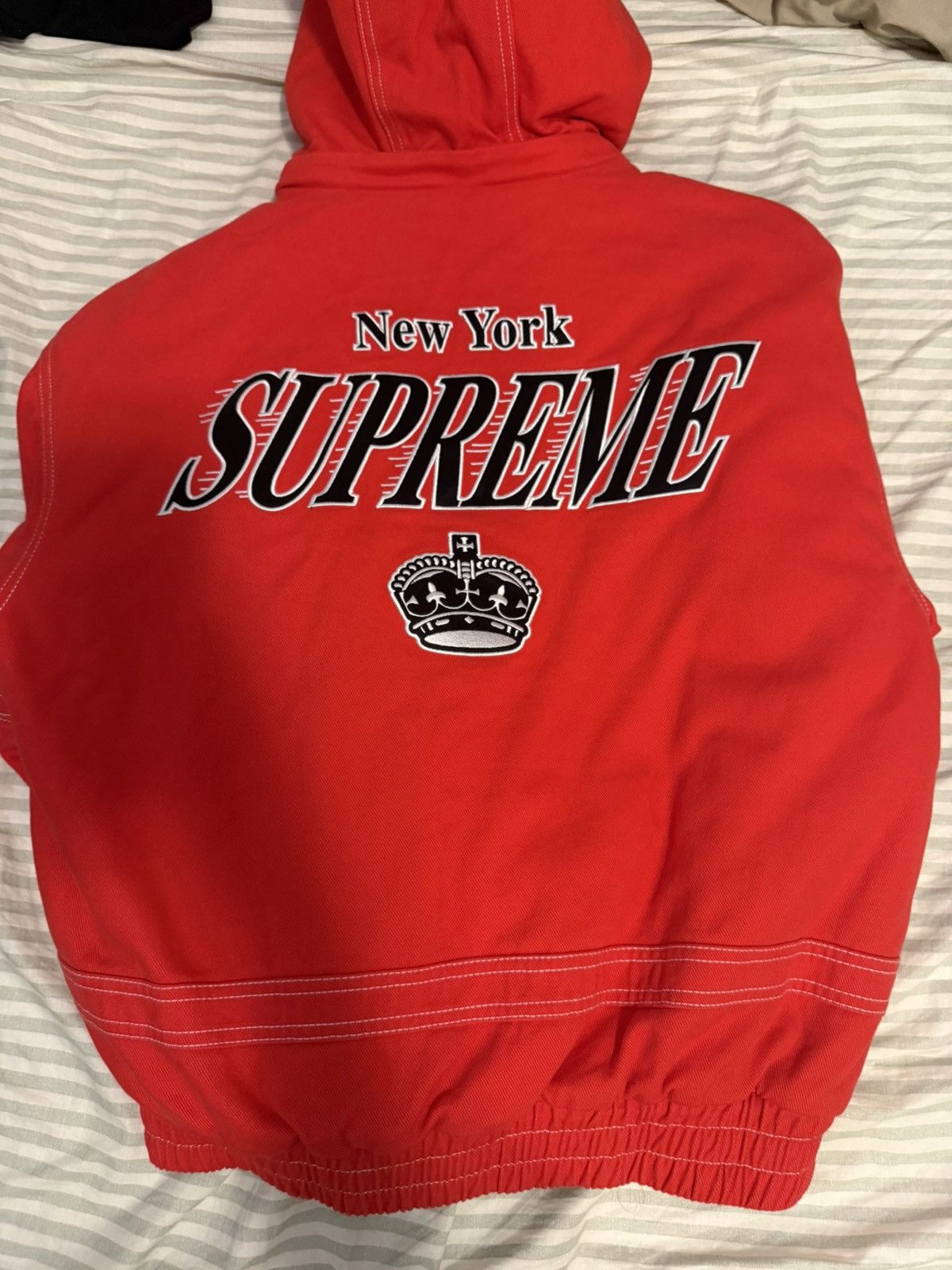 Mitchell & Ness × Supreme Supreme Mitchell & Ness Twill Stadium Jacket ‘Red’ Size US M / EU 48-50 / 2 - 4 Thumbnail