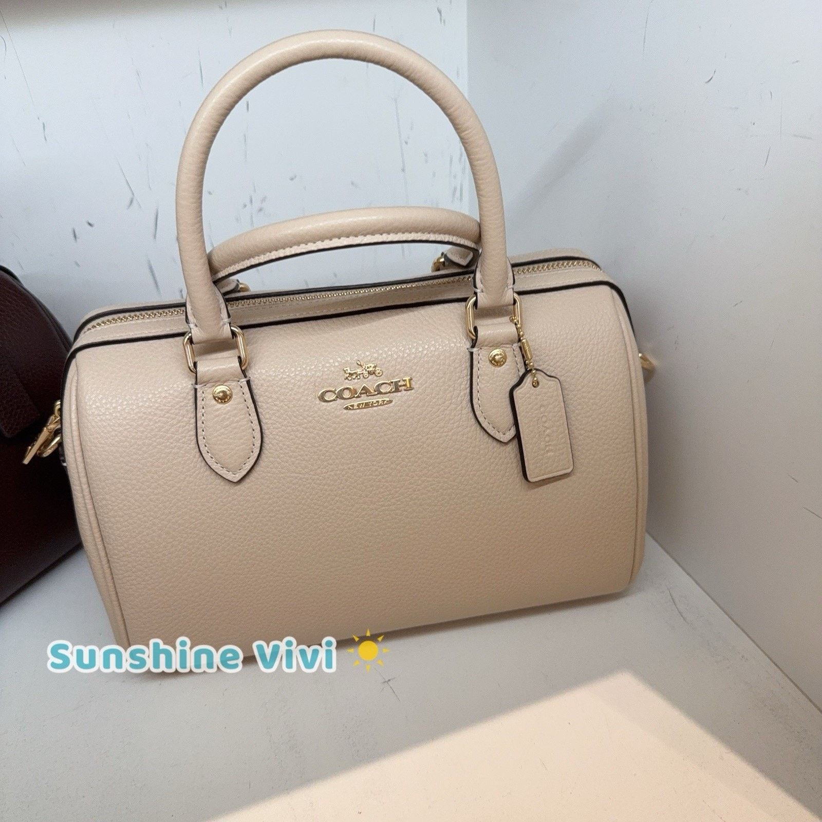 Coach NWT Coach Rowan Satchel CV962 Pebbled Leather Ivory Size ONE SIZE - 2 Thumbnail