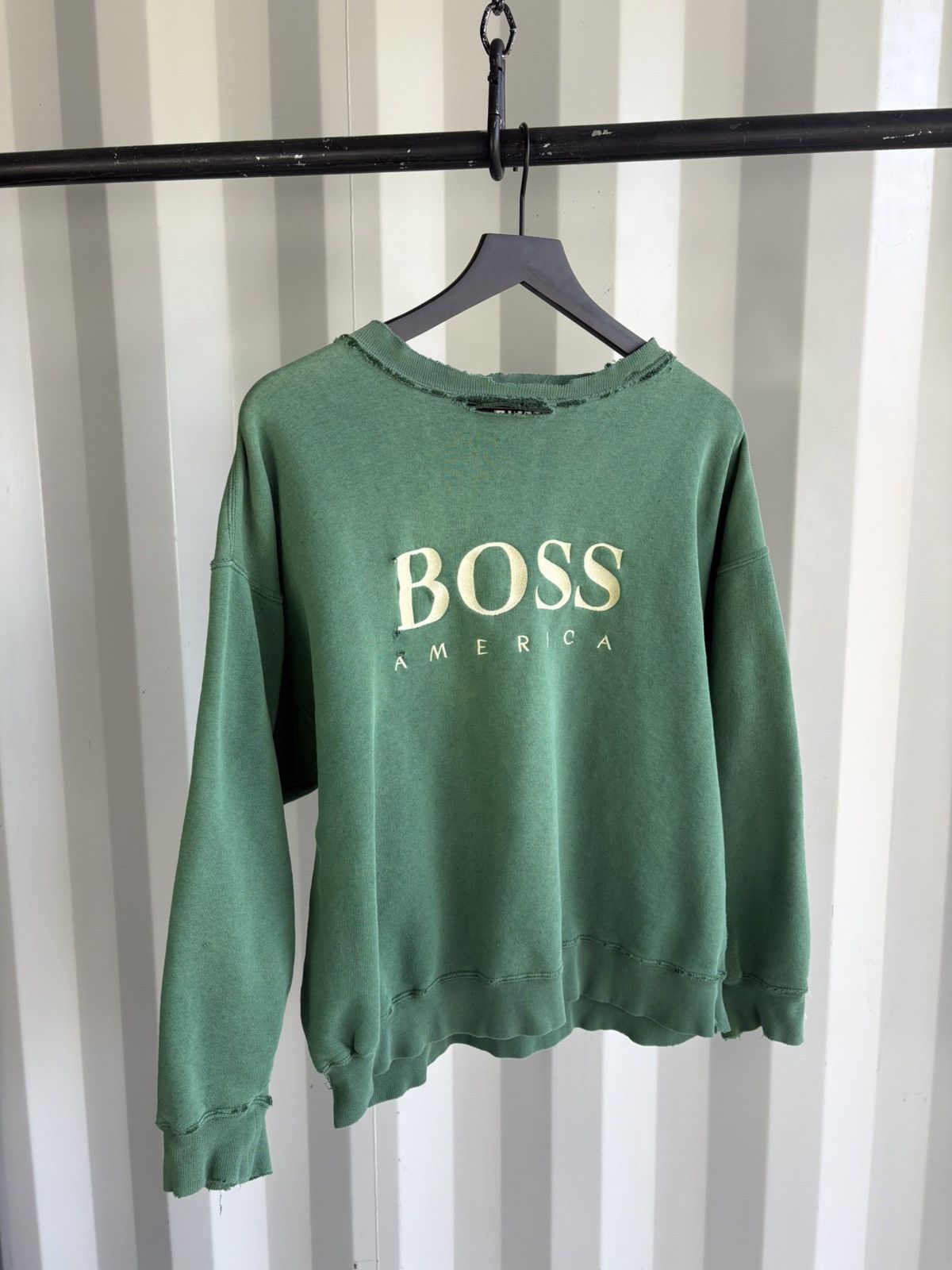 Vintage Thrashed Boss Distressed Sun Faded Sweatshirt ERD Grunge Size US M / EU 48-50 / 2 - 2 Thumbnail