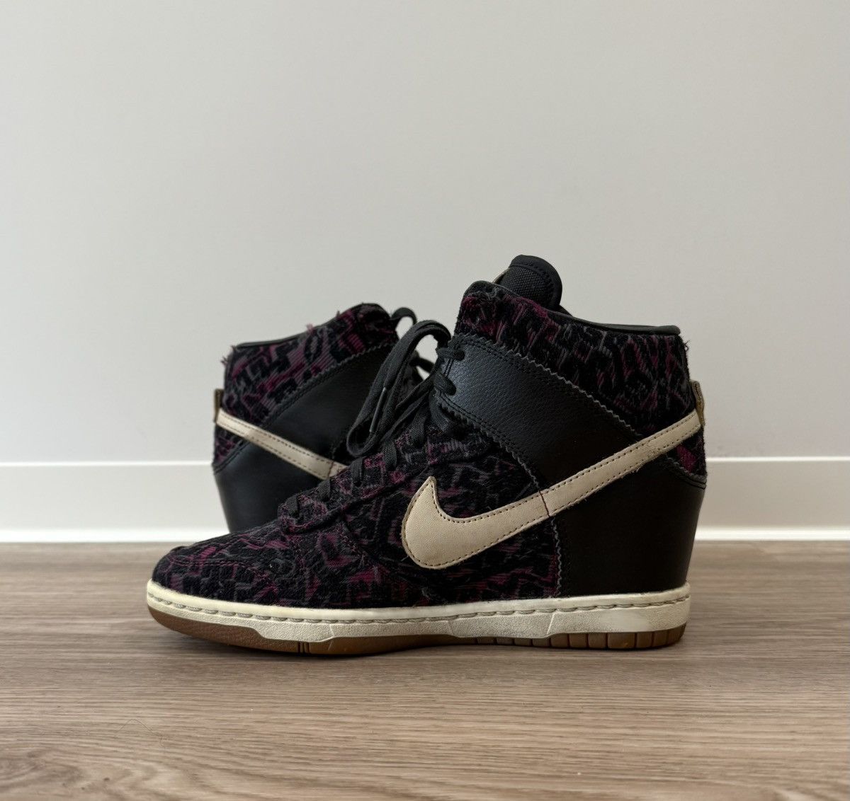 Nike Nike Dunk Sky Hi Black Purple Tribal Hidden Wedge Sneakers Size US 8.5 / IT 38.5 - 8 Thumbnail