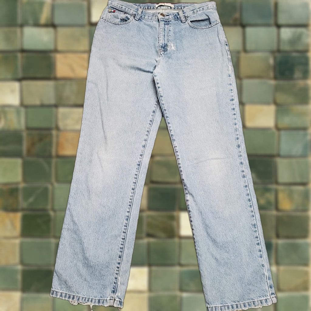 Tommy Hilfiger Tommy Hilfiger Jeans Mens 32X31 Blue Denim Straight Leg Faded Light Wash Pants Size US 32 / EU 48 - 1 Thumbnail