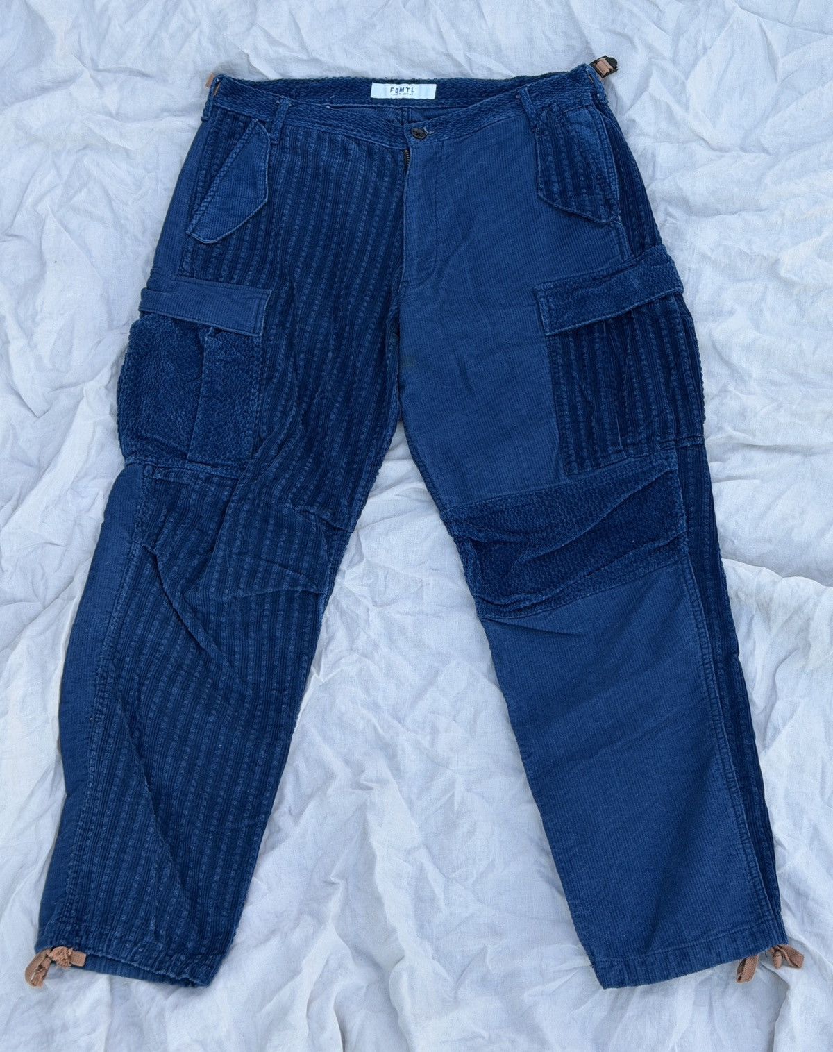 FDMTL Indigo Patchwork Corduroy Cargo Pants Size US 32 / EU 48 - 1 Thumbnail