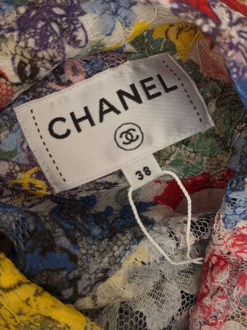 Chanel Chanel 24s colourful floral lace hollow full-print logo lo Size XS / US 0-2 / IT 36-38 - 4 Thumbnail