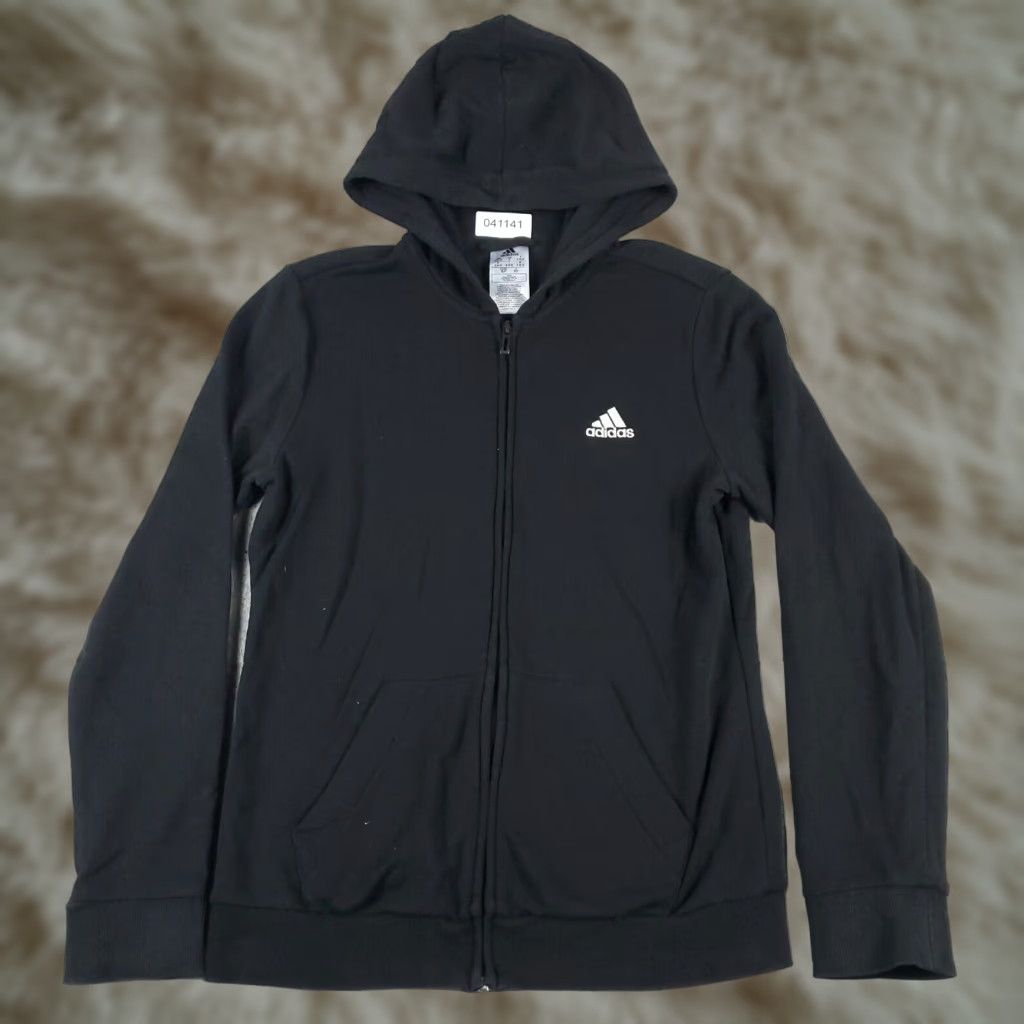 Adidas Adidas Full Zip Hoodie Sweater Womens Small Black Cotton Blend Regular Fit Size S / US 4 / IT 40 - 1 Thumbnail