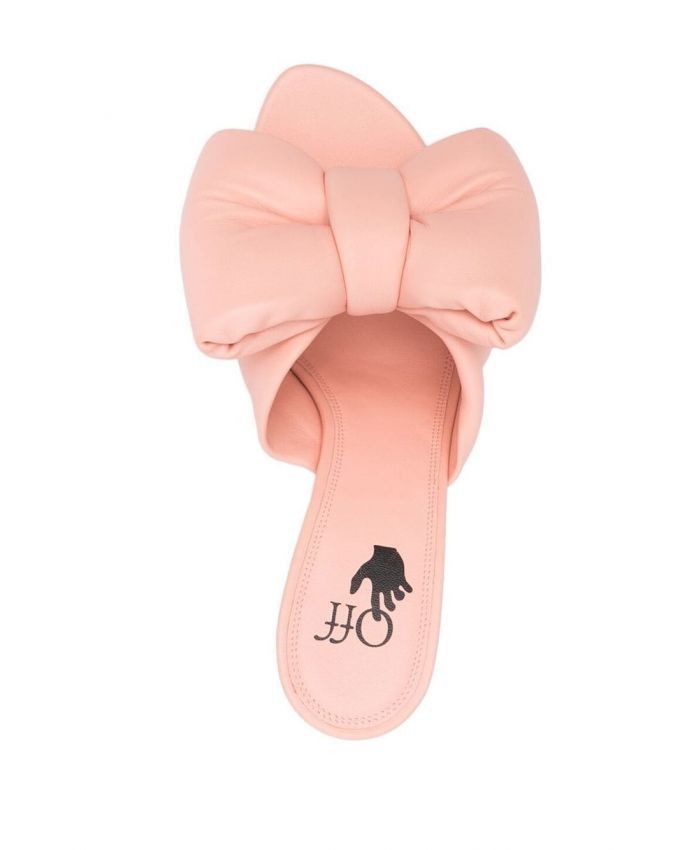 Off-White o1gr1nt1124 Nappa Bow High Allen Mules in Pointed Pink Size US 5 / IT 35 - 3 Thumbnail