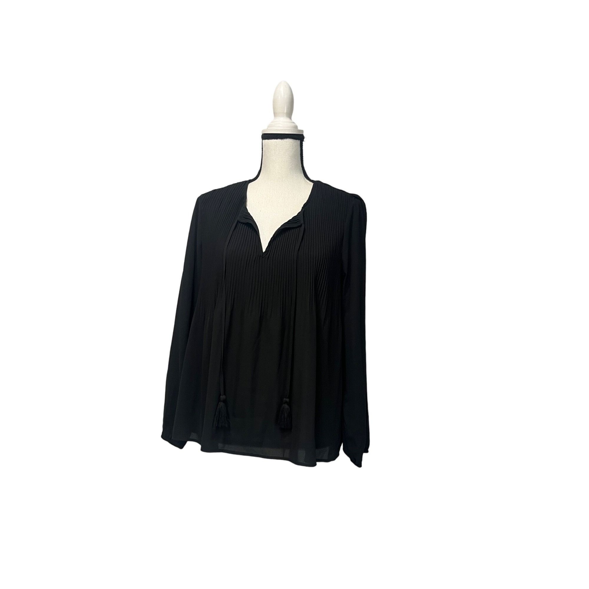 Other DR2 Women’s Plisse Peasant Top, Black, XS Size XS / US 0-2 / IT 36-38 - 2 Thumbnail