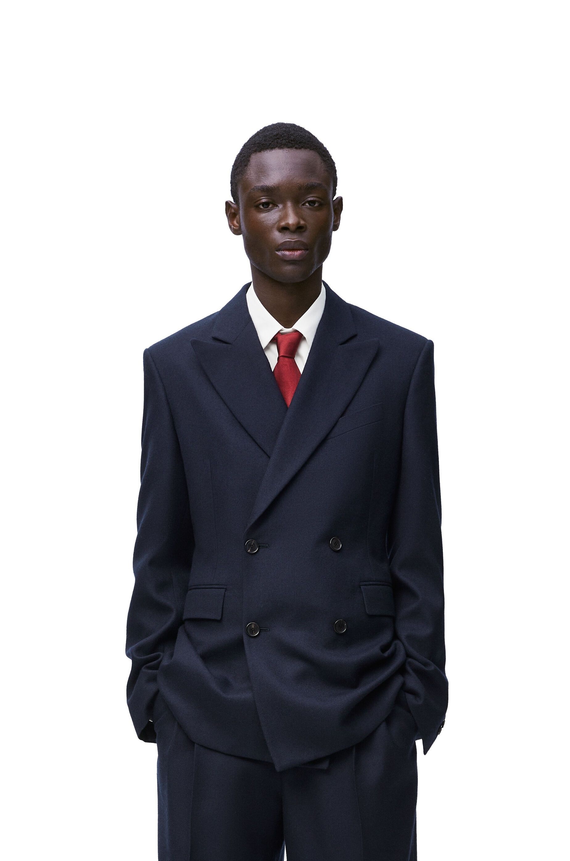 Loewe o1in1g0426 Double-Breasted Jacket in Navy Melange Size US S / EU 44-46 / 1 - 3 Thumbnail
