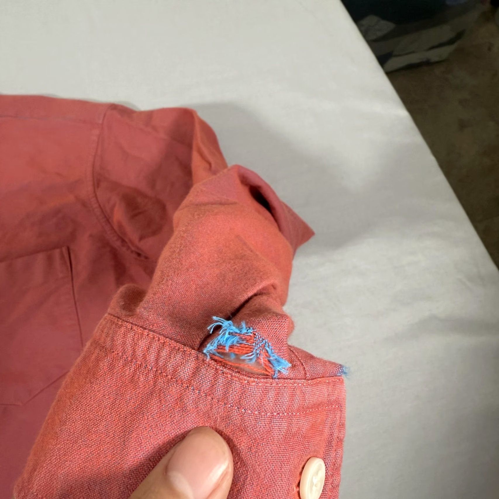 Outlier Outlier Shirt Mens M Red Chambray Long Sleeve Button-Up Slim Casual Shirt Size US M / EU 48-50 / 2 - 7 Thumbnail