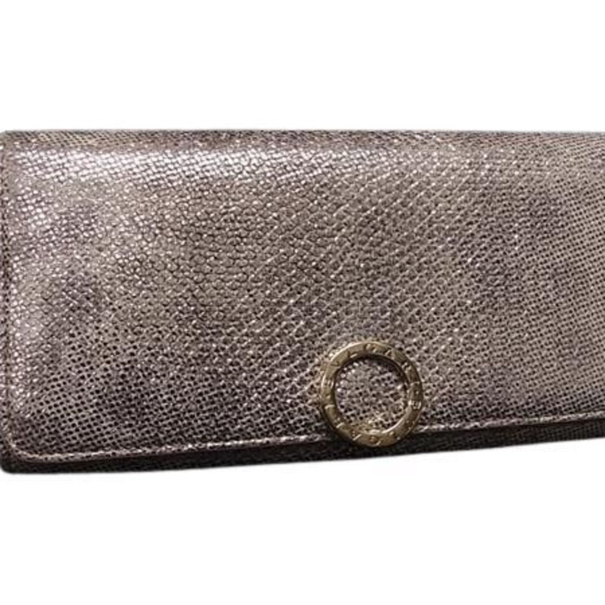 Bvlgari BVLGARI Wallet 288278 Beige Gold Leather Women's Clip Bifold Long Size ONE SIZE - 1 Thumbnail
