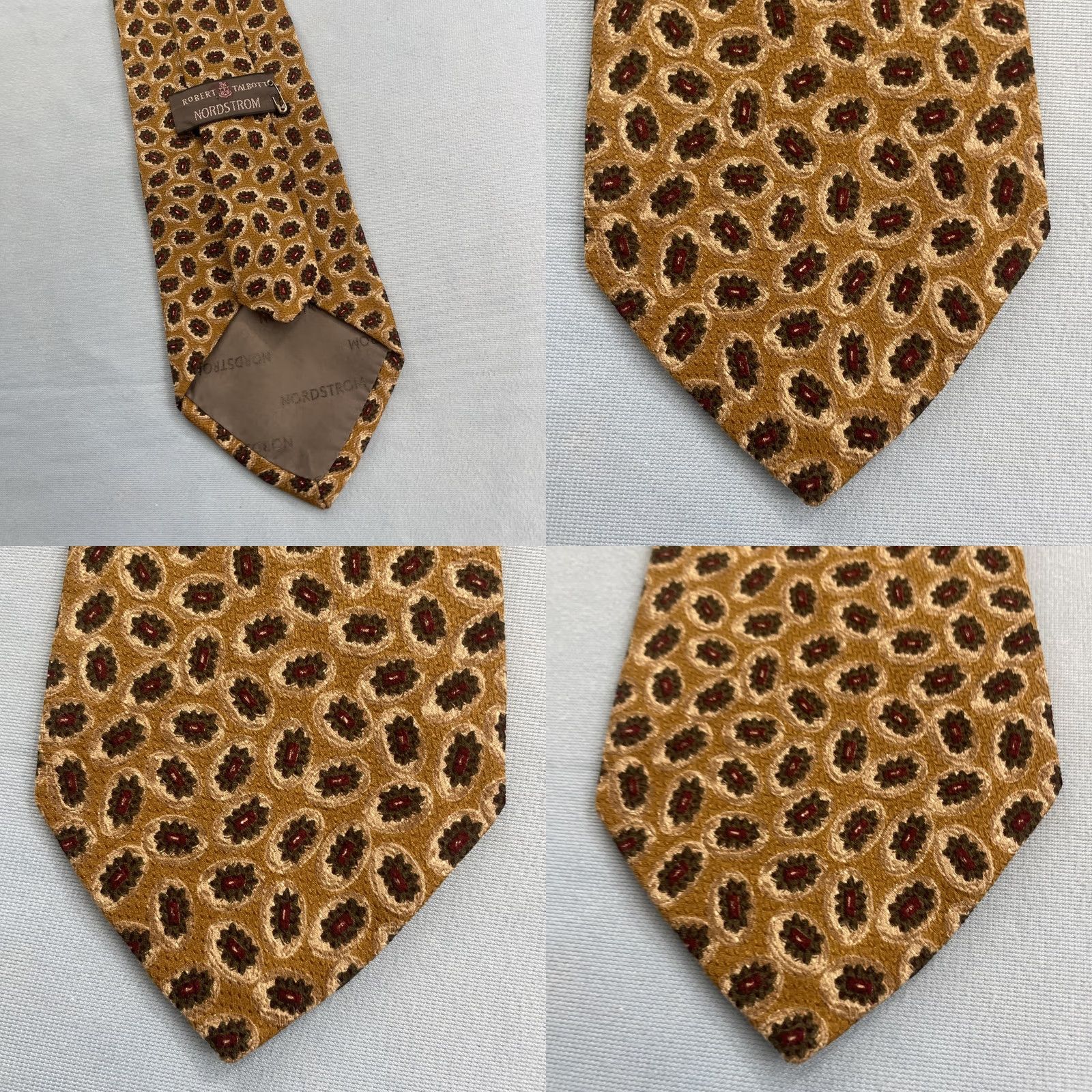 Robert Talbott VINTAGE Robert Tallbott Italy Silk Tie vtg 90s USA Gears Micro Neat Dots Yellow 4x58 Capsule Wide Necktie Size ONE SIZE - 8 Thumbnail