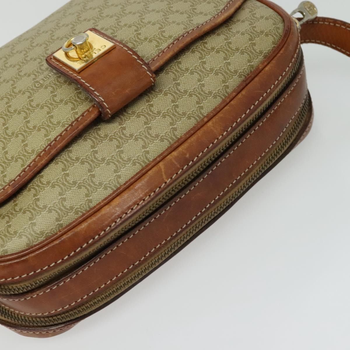 Celine CELINE Macadam Canvas Shoulder Bag Pvc Beige Gold Size ONE SIZE - 6 Thumbnail