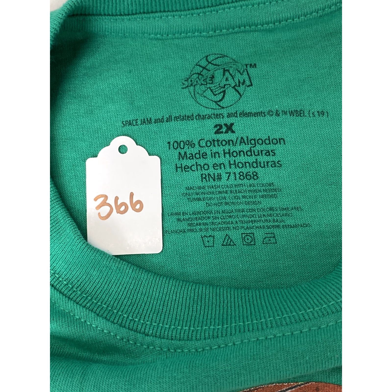 Vintage VINTAGE Space Jam Bugs Bunny Green T Shirt Adult 3XL Crew Neck Short Sleeve Unisex 90s Logo Graphic Print Cotton Shirt Mens Womens 366 Size US XXL / EU 58 / 5 - 3 Thumbnail