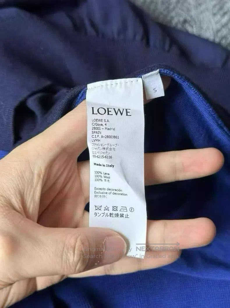 Loewe Loewe Blue Colorblocked Embroidered Logo Knit Size S / US 4 / IT 40 - 4 Thumbnail